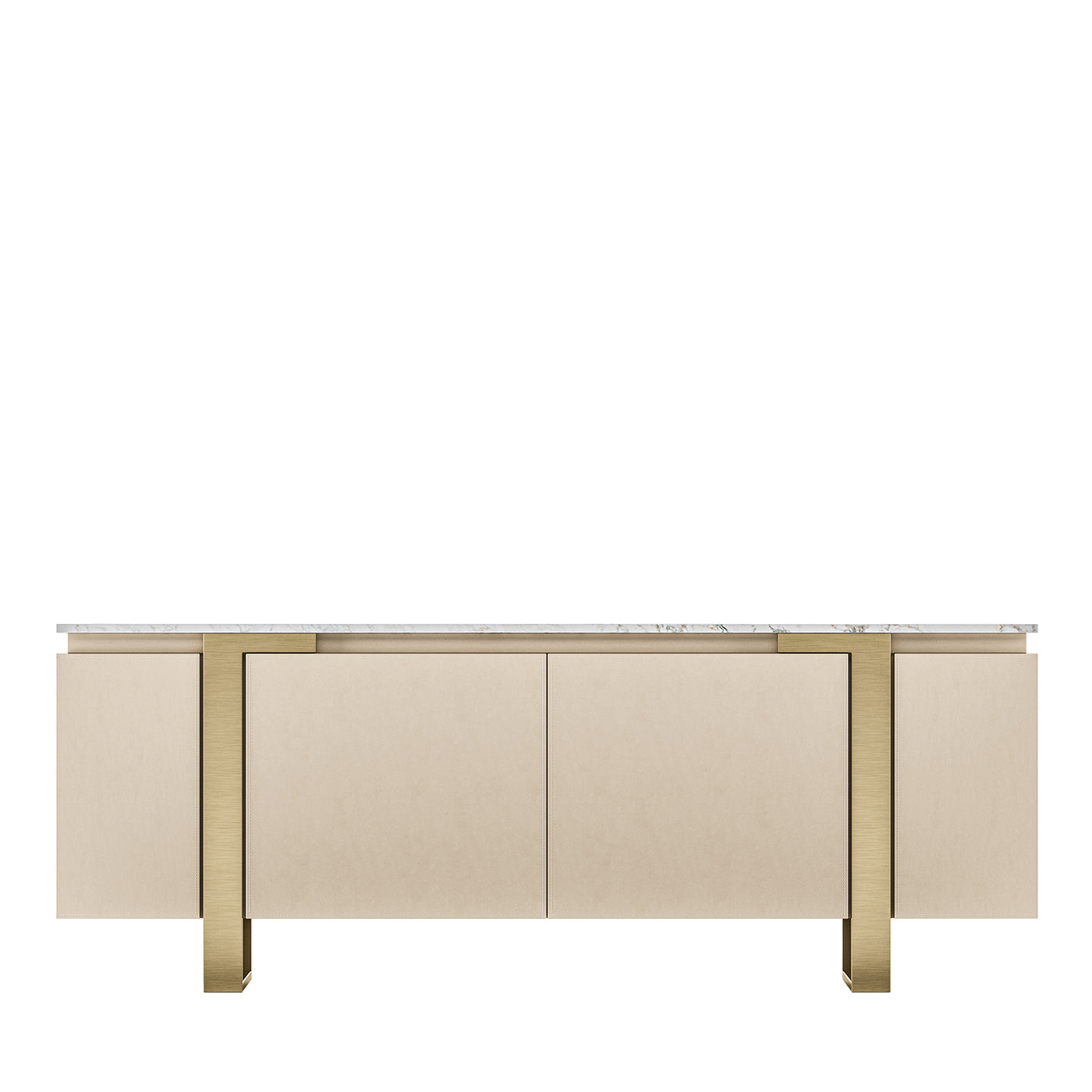Toscana Beige Leather Sideboard - Main view