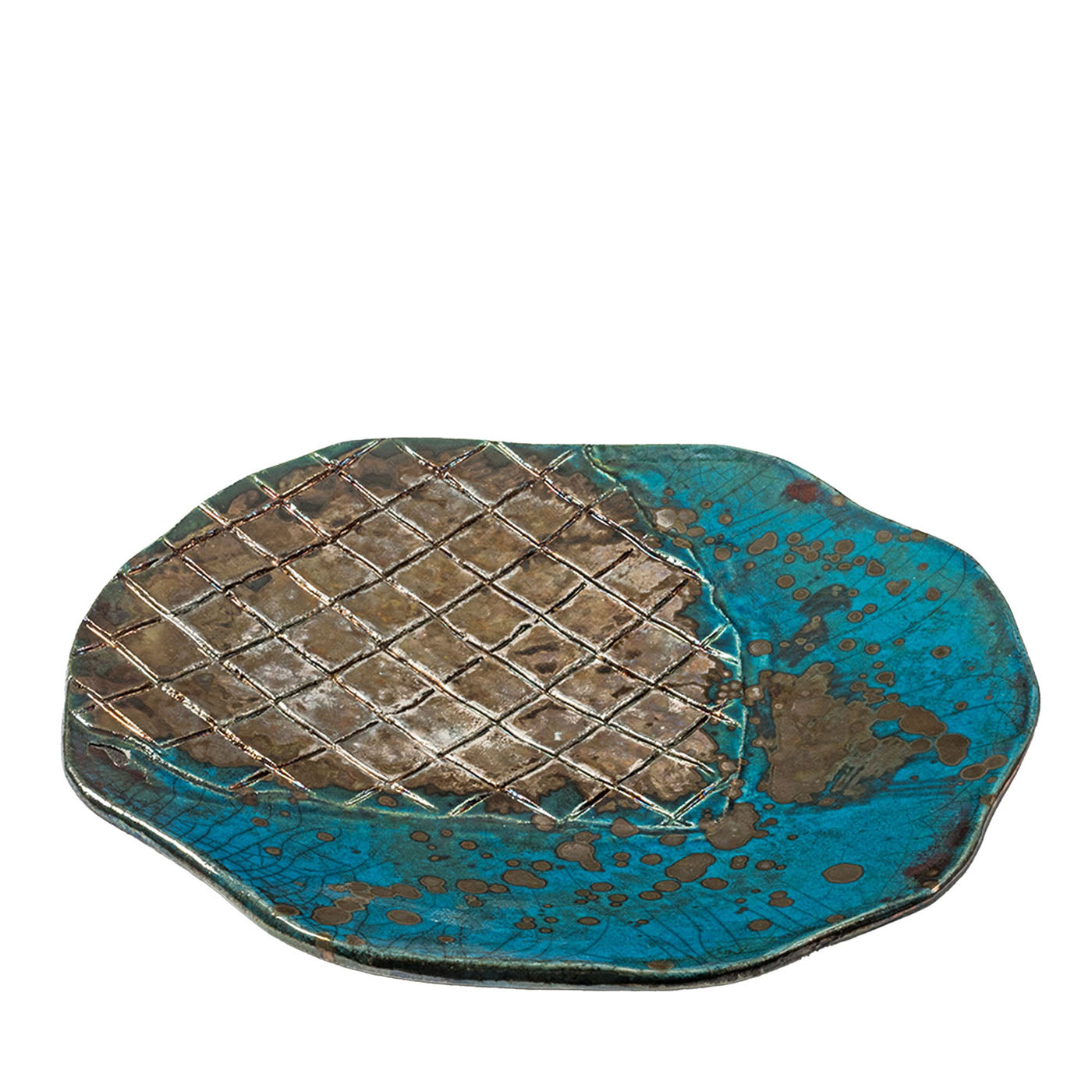 Piatto decorativo in ceramica Riflessi Veneziani di Nino Bass - Vista principale