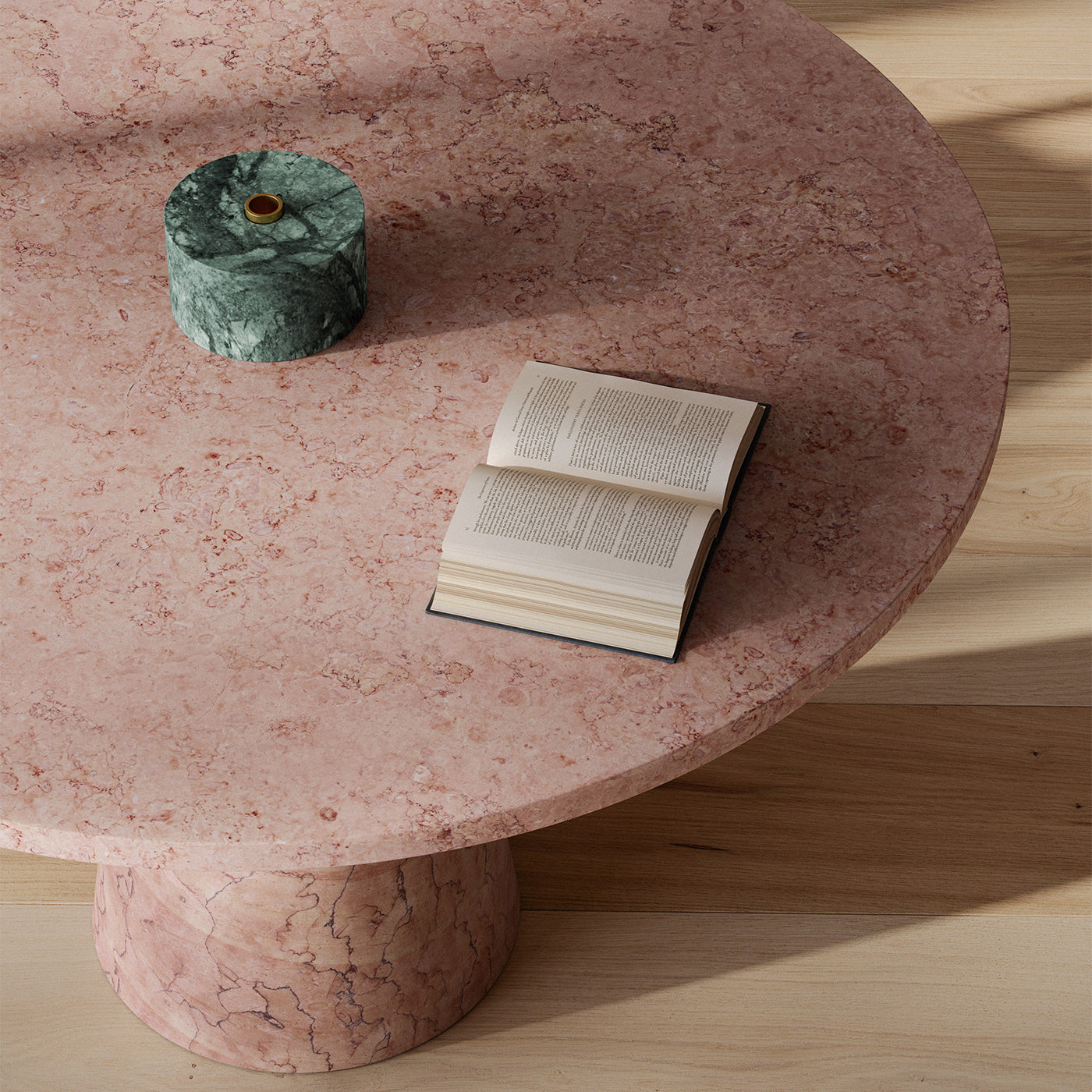 Inside Out Round Pink Egyptian Dining Table by Karen Chekerdjian - Alternative view 3
