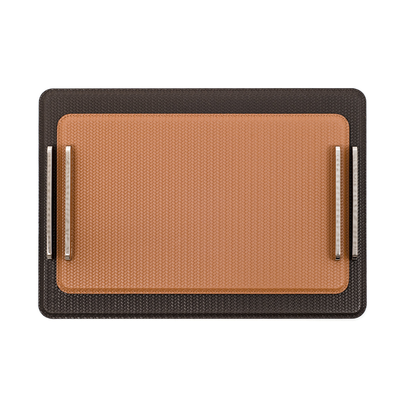 Este Bandeja rectangular grande de cuero marrón - Vista alternativa 3