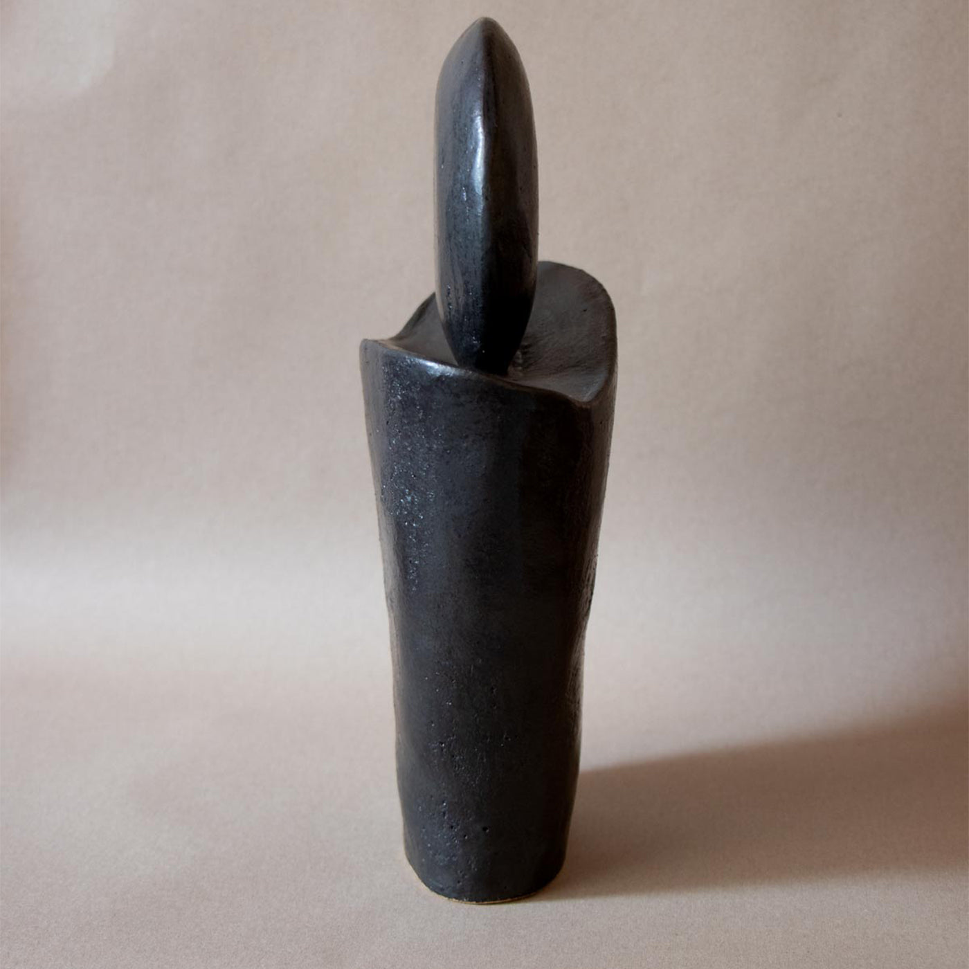 Luna Nuova I Black Stoneware Sculpture - Alternative view 4