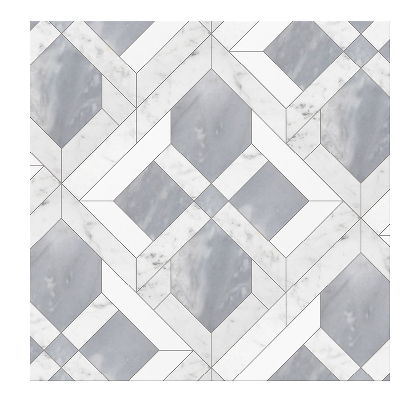 Elite 17 Weißer Carrara- und grauer Bardiglio-Marmorfußboden - Hauptansicht