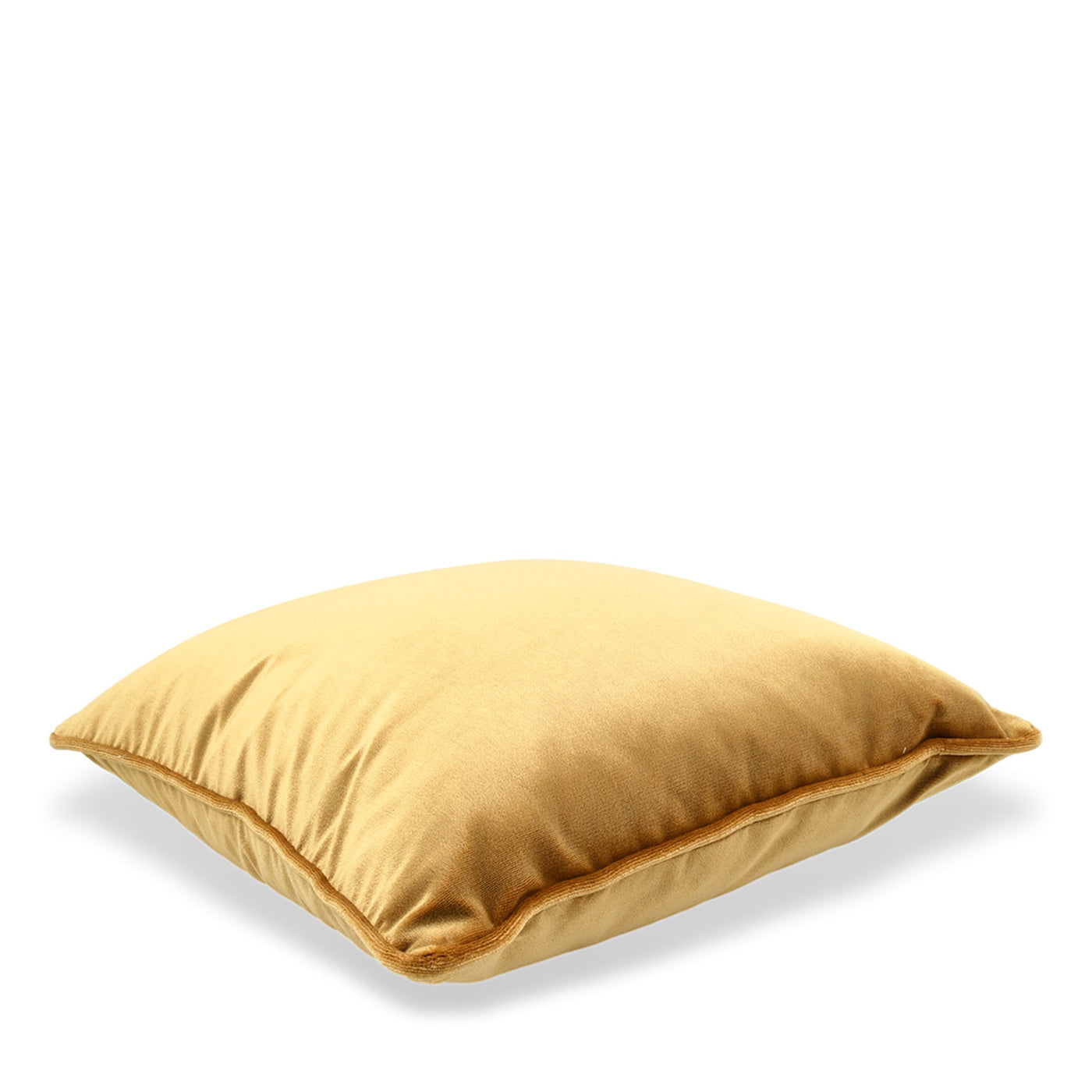 Coussin Carrè en velours de soie jaune d'or - Vue alternative 1