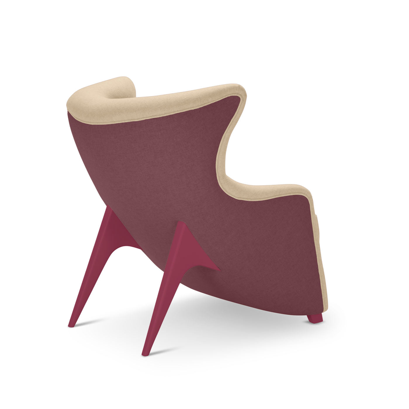 Gea Beige and Bordeaux Low Armchair By Giovanni Tommaso Garattoni - Vue alternative 2