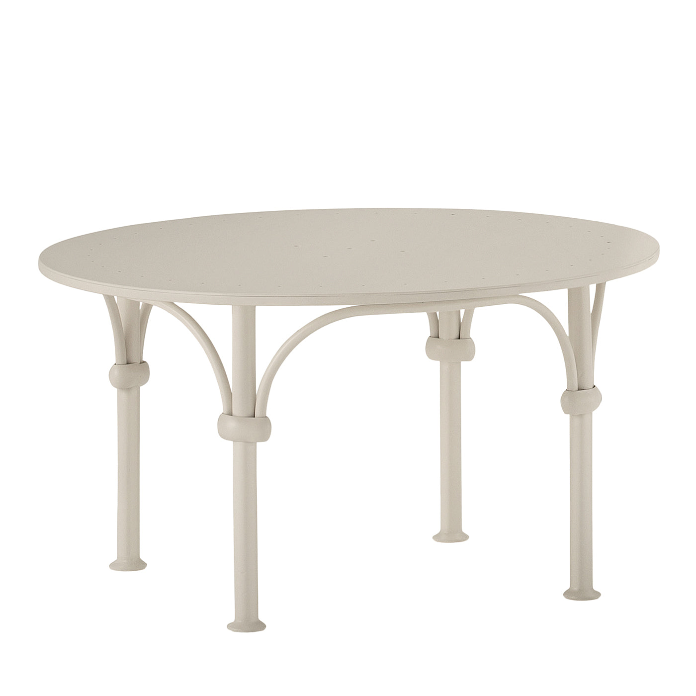 Tavolario Table basse ronde en fer forgé blanc - Vue principale