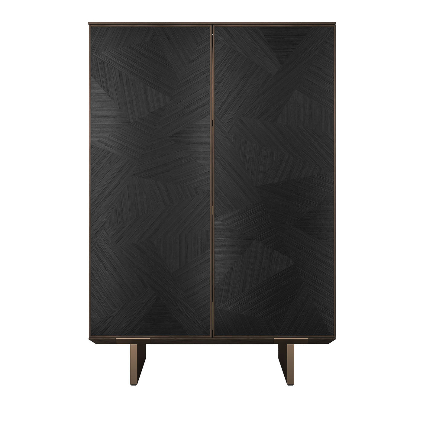 Solferino Canaletto walnut burnished anthracite black inlay door sideboard - Main view