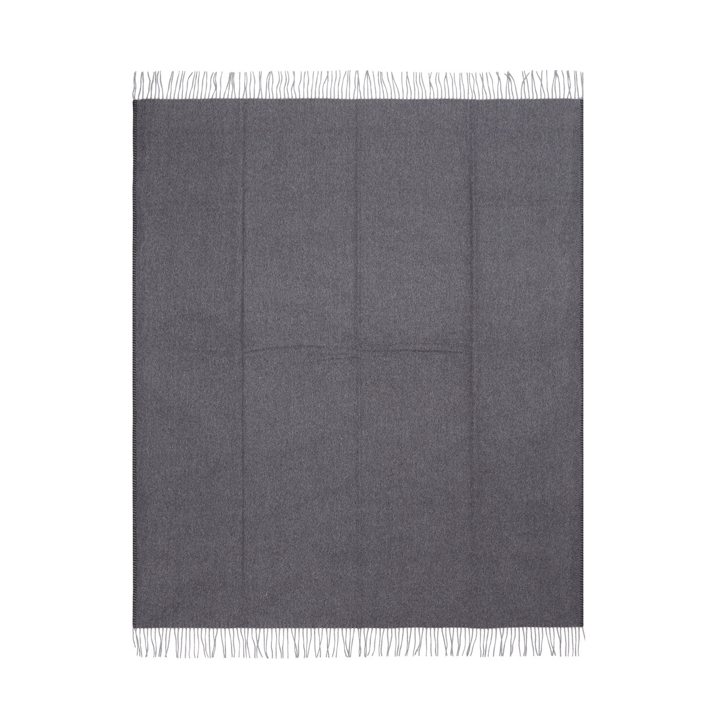 Melrose Fringed Gray Small Blanket - Alternative view 1