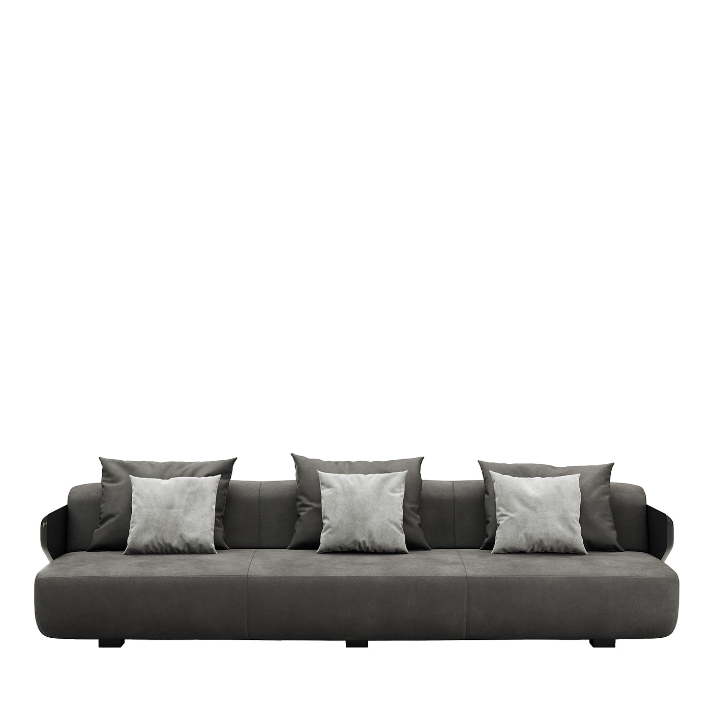 Couple gray leather sofa - Main view
