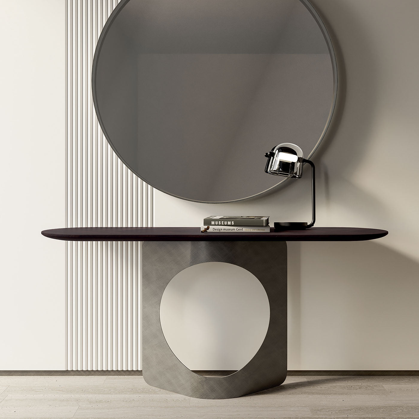 Hole Graphite-Gray & Walnut Console  - Alternative view 1