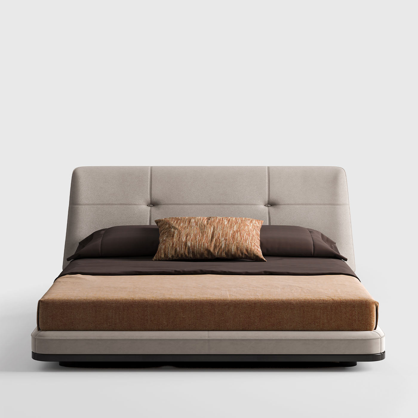 Cama Jackie de tela beige y madera - Vista alternativa 1