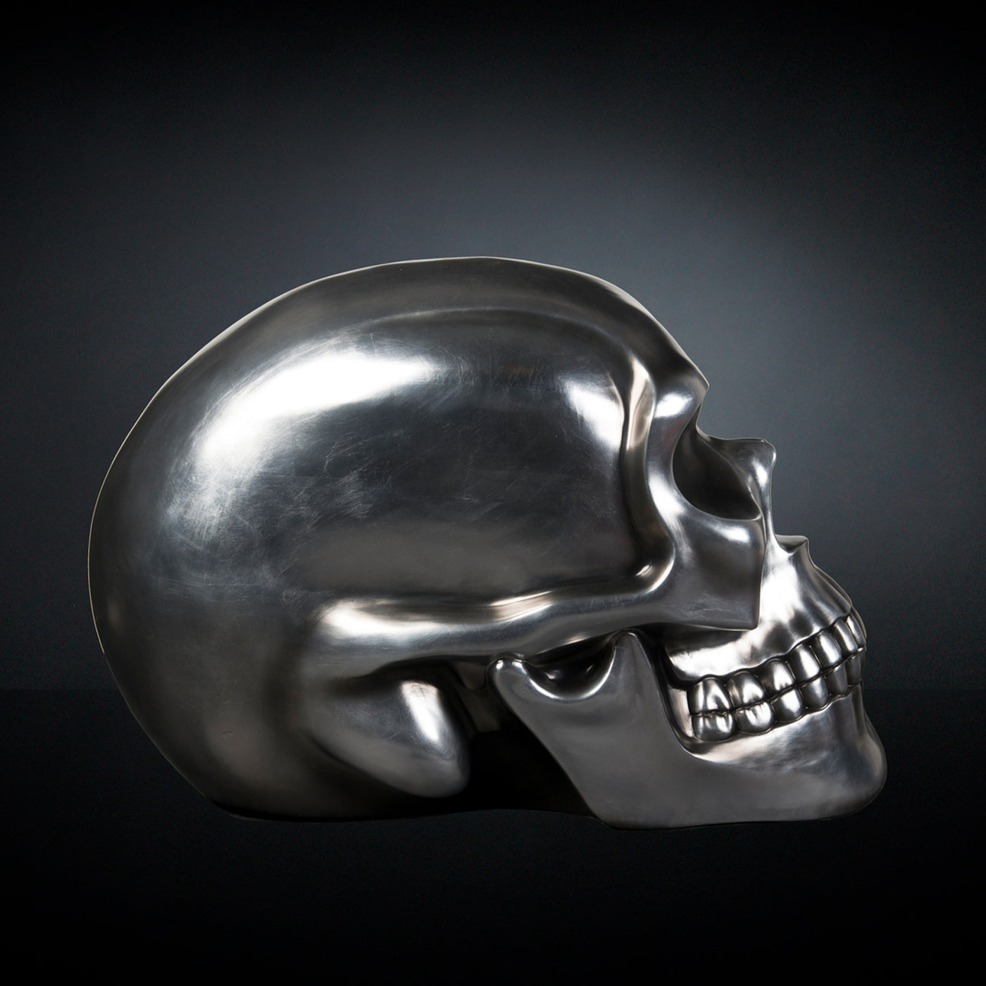 Black and Silver Skull Sculpture - Alternative view 2