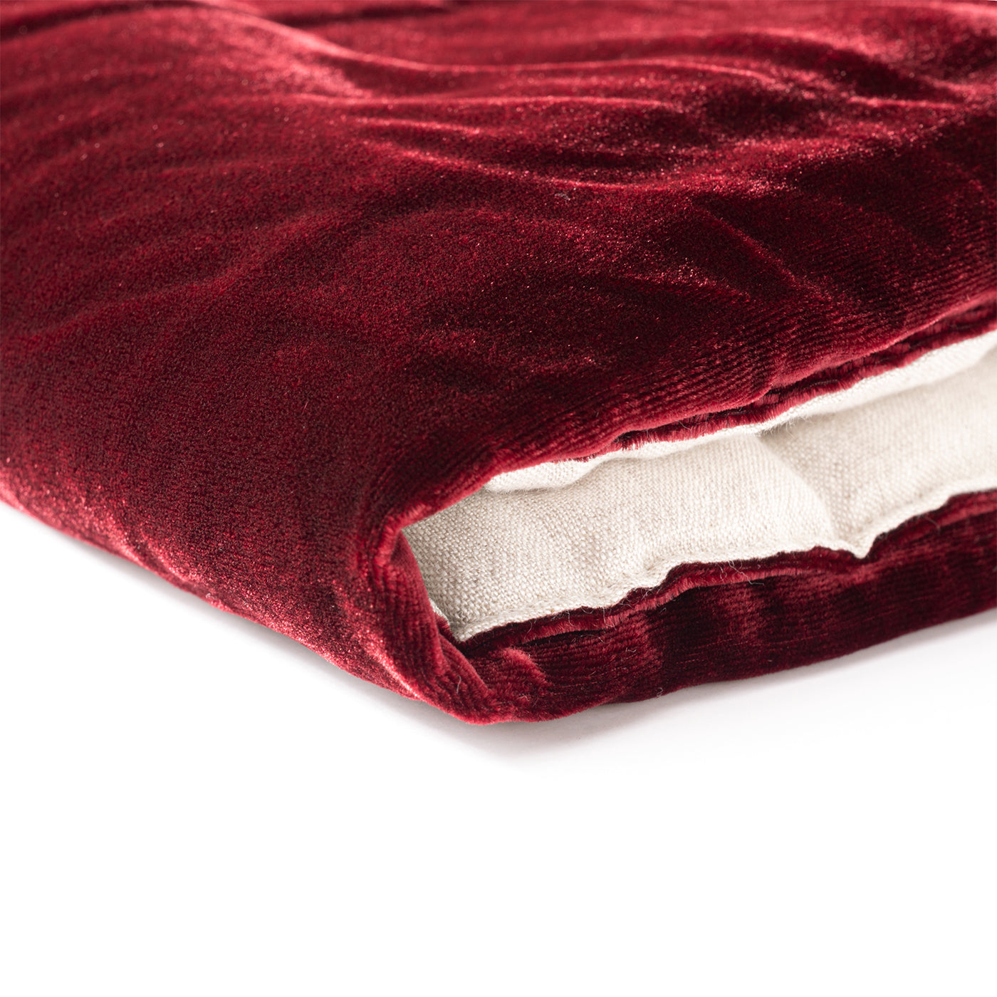 Decke aus rotem Samt und Leinen  - Alternative Ansicht 3