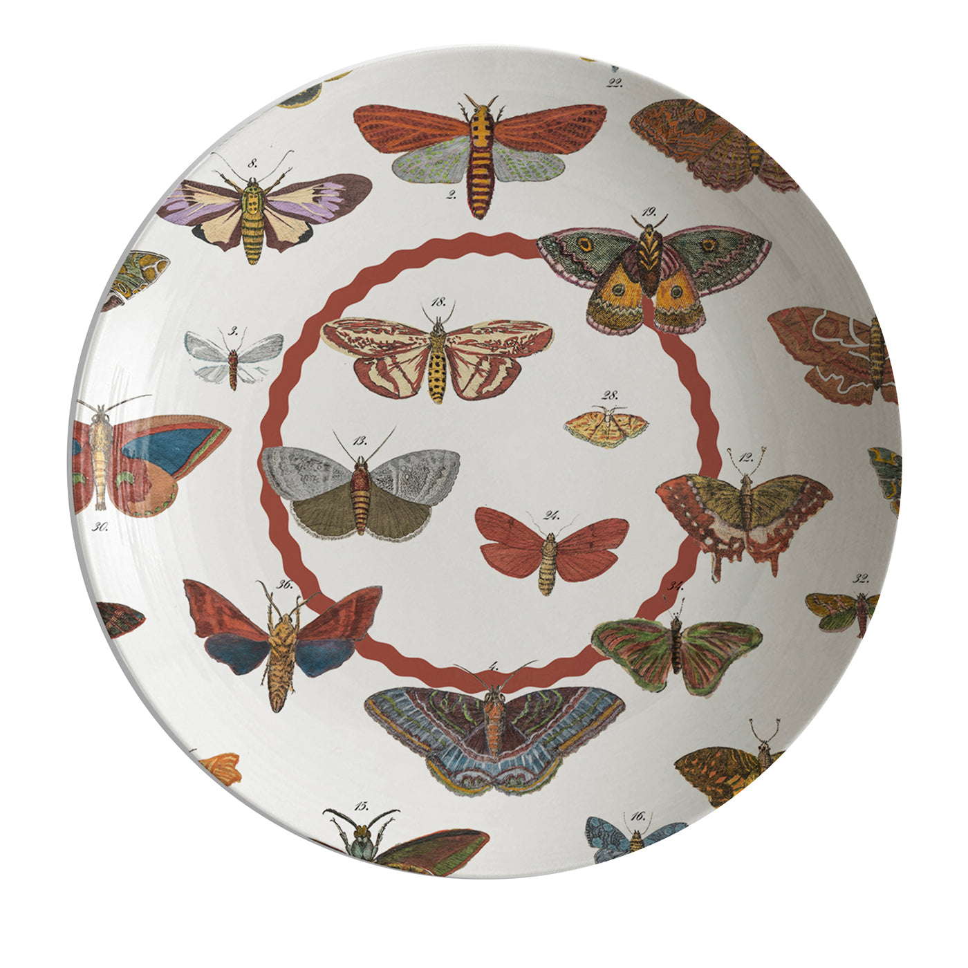 Cabinet De Curiosités Porzellan Suppenteller mit Schmetterlingen - Hauptansicht