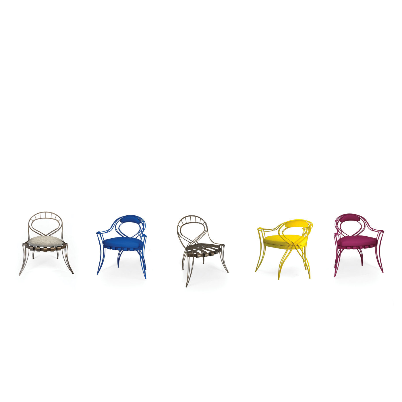 Opus Garden Blue Chair with Armrests by Carlo Rampazzi - Alternative view 2