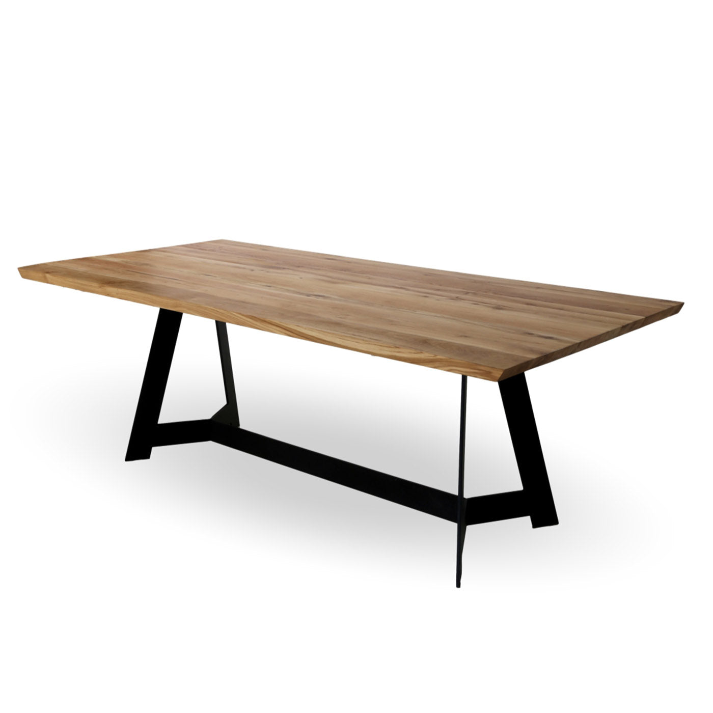 Durmast and Metal Rectangular Dining Table - Alternative view 1