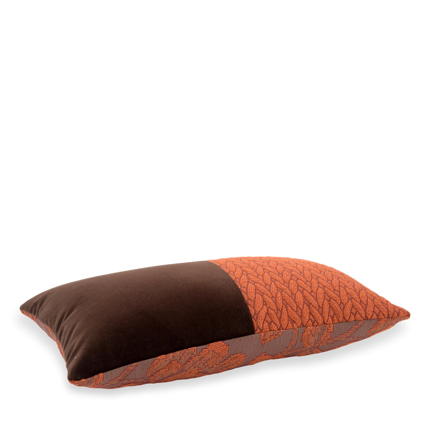 Bis jacquard fabric and cotton velvet recatngular cushion - Alternative view 1