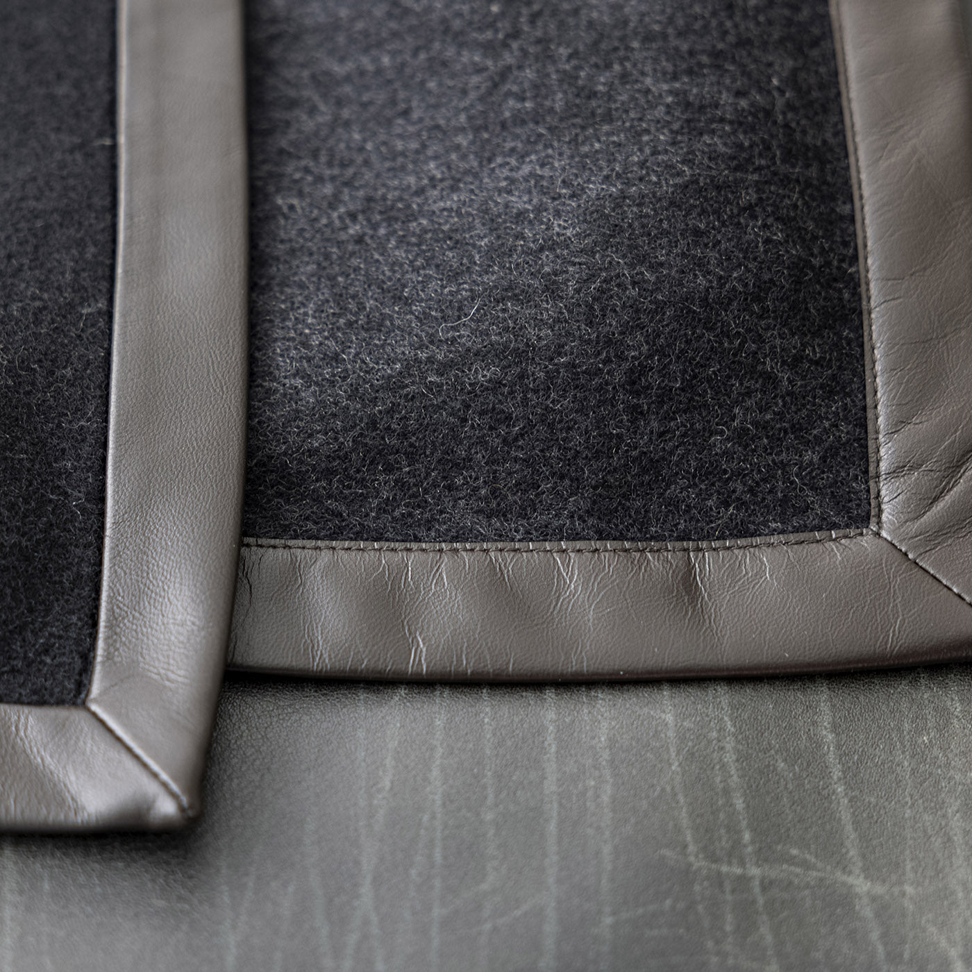 Salon Leather-Hemmed Black Small Blanket - Alternative view 2