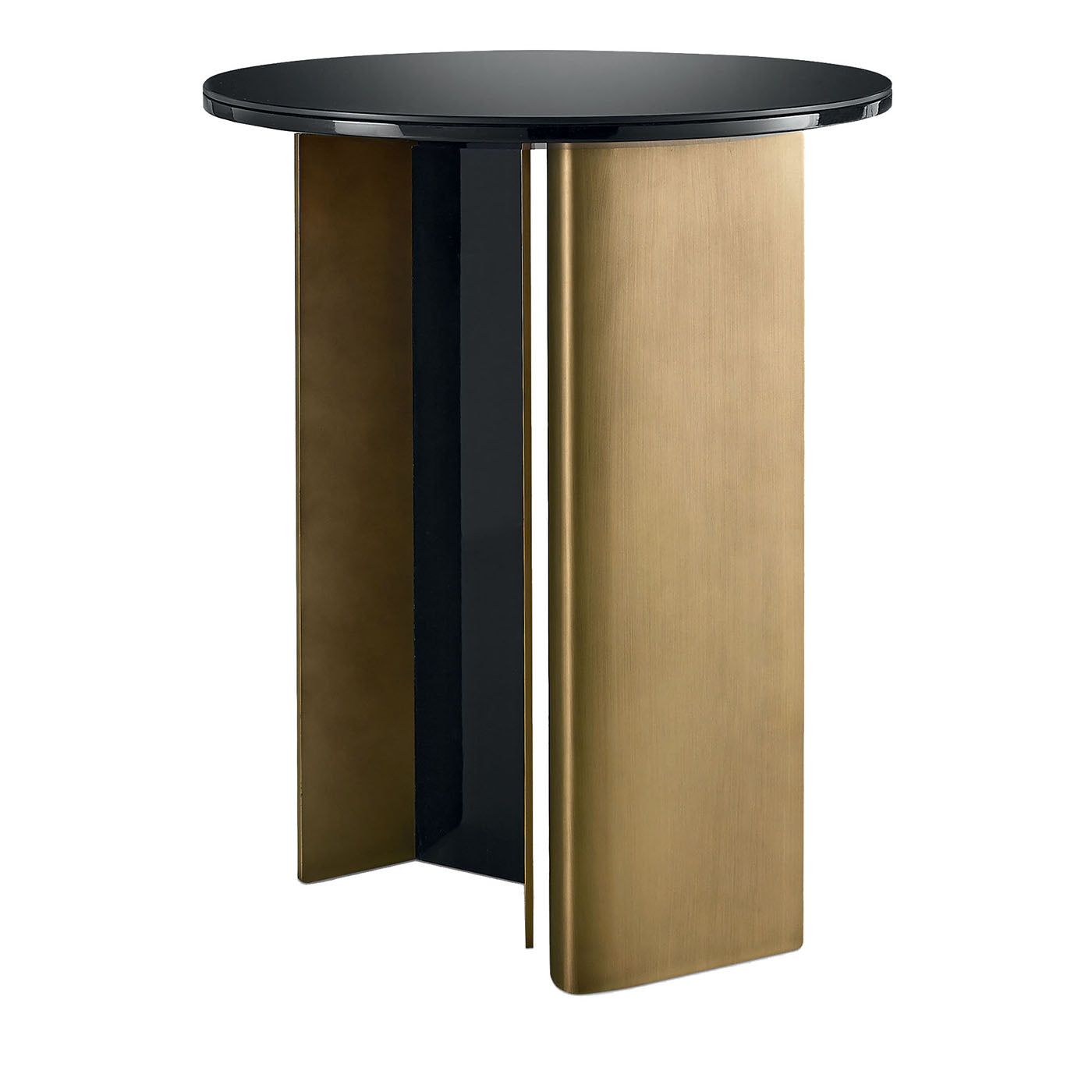 Petite table d'appoint avec plateau en verre et base en bronze bruni - Vue principale