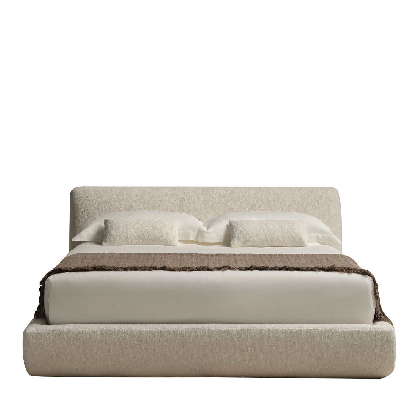 Naxos White Fabric Bed - Main view