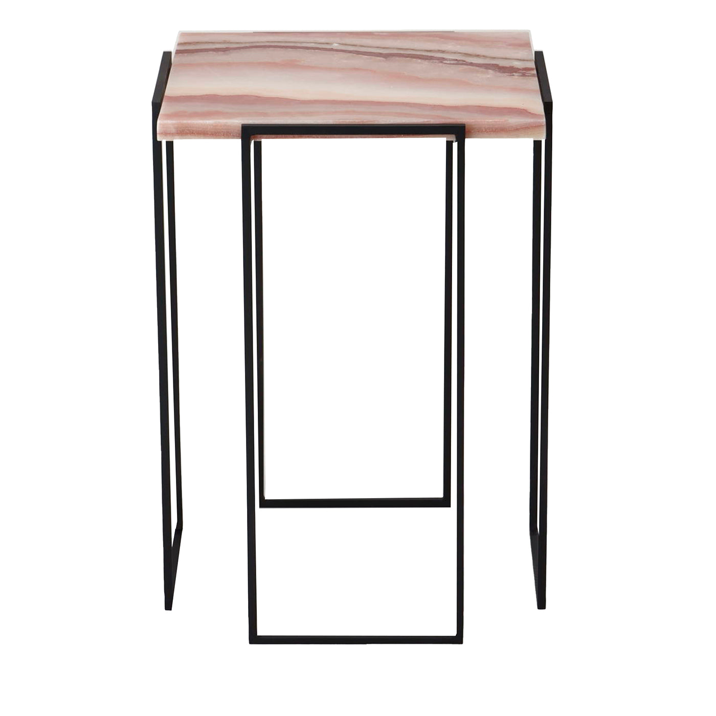Kaus Black Pink Onyx Side Table - Main view