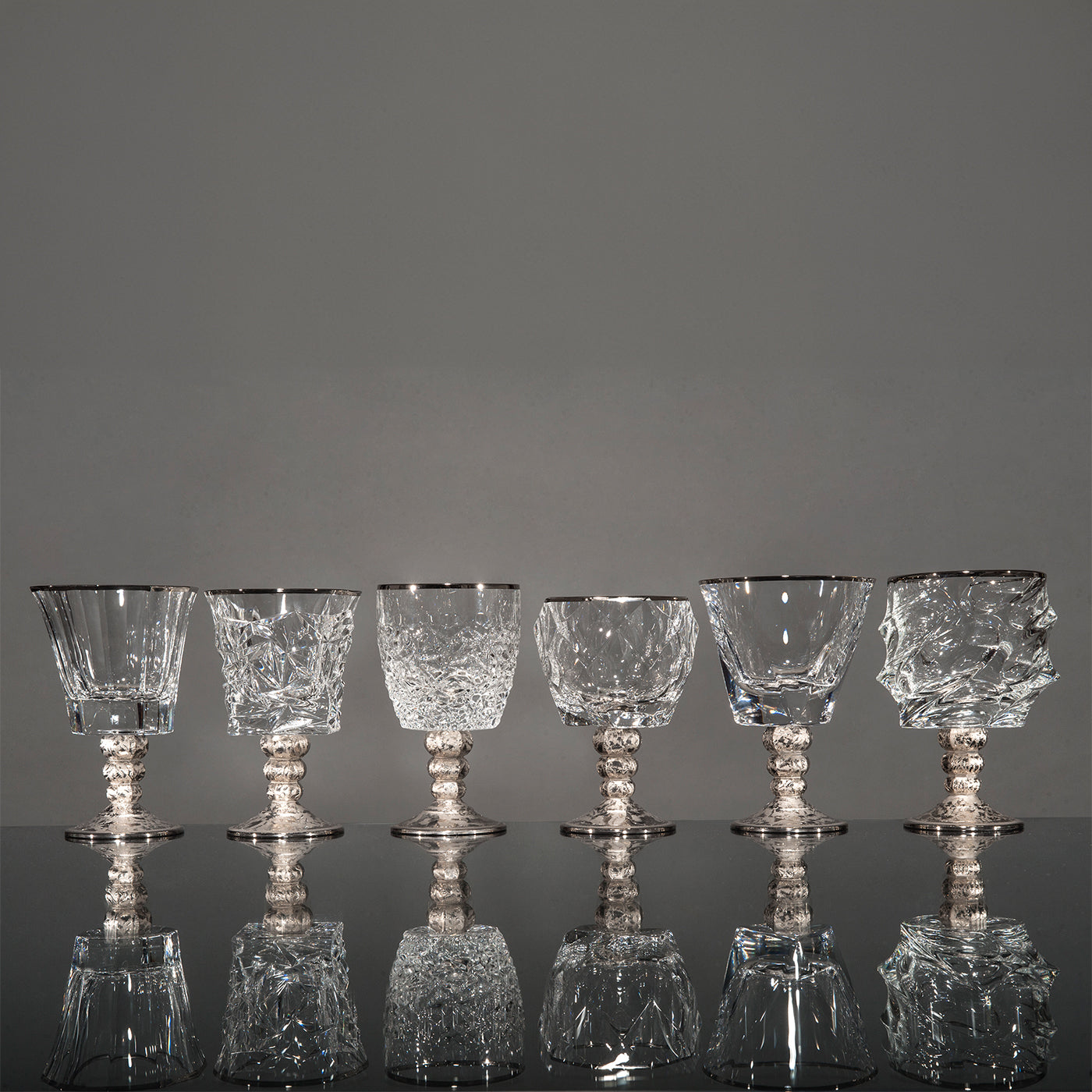 Set of Six Capriccio Assorted Chalices in Platinum - Alternative view 1