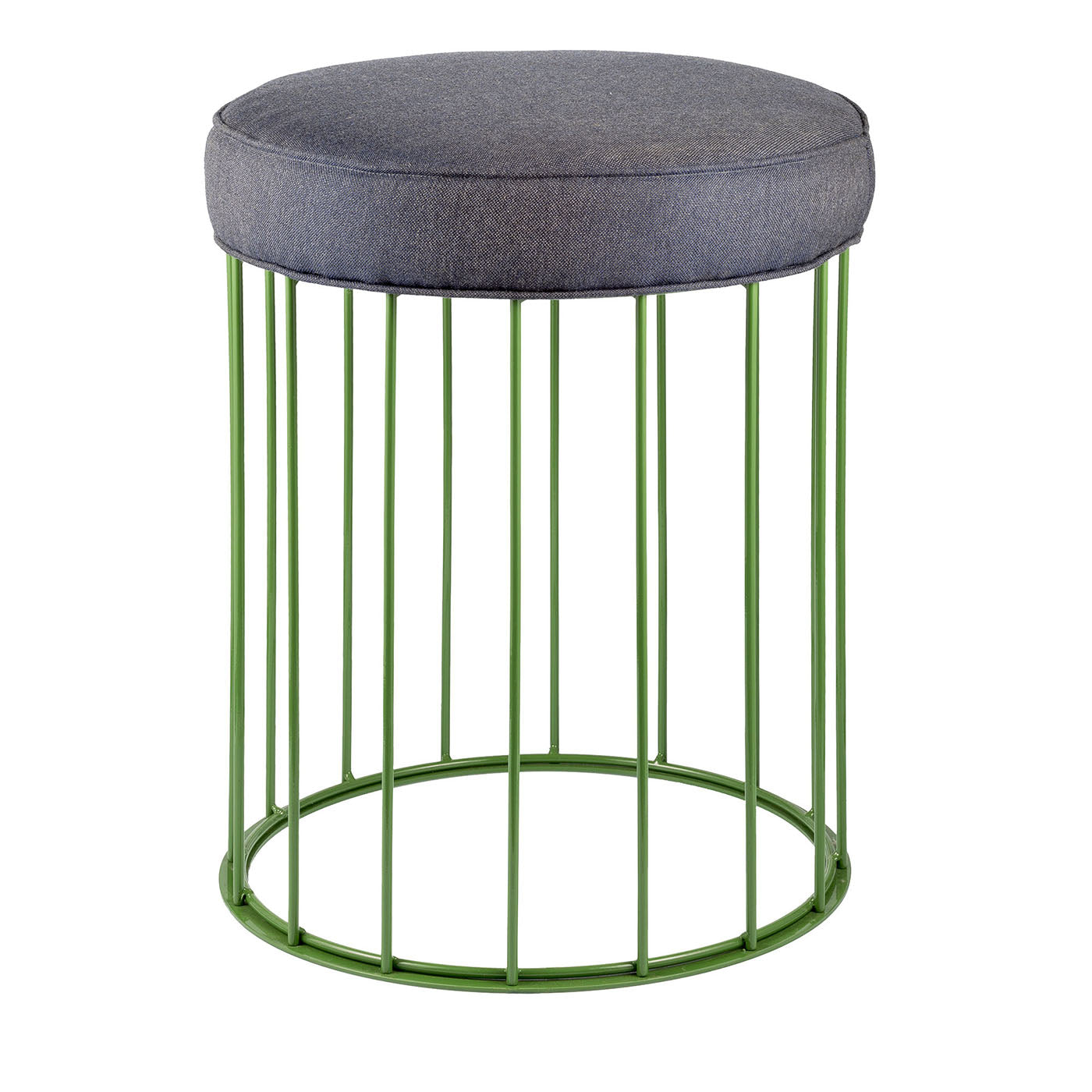 Cage Grass Green Iron Stool - Main view