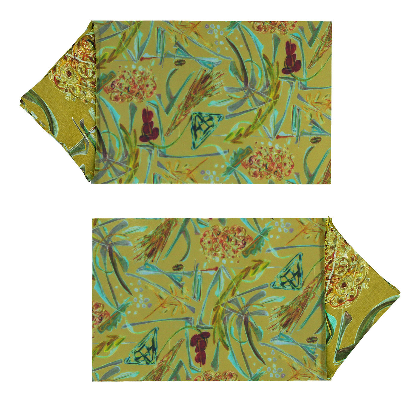 Panarea Set of 2 Olive-Green Placemats + 2 Napkins - Main view