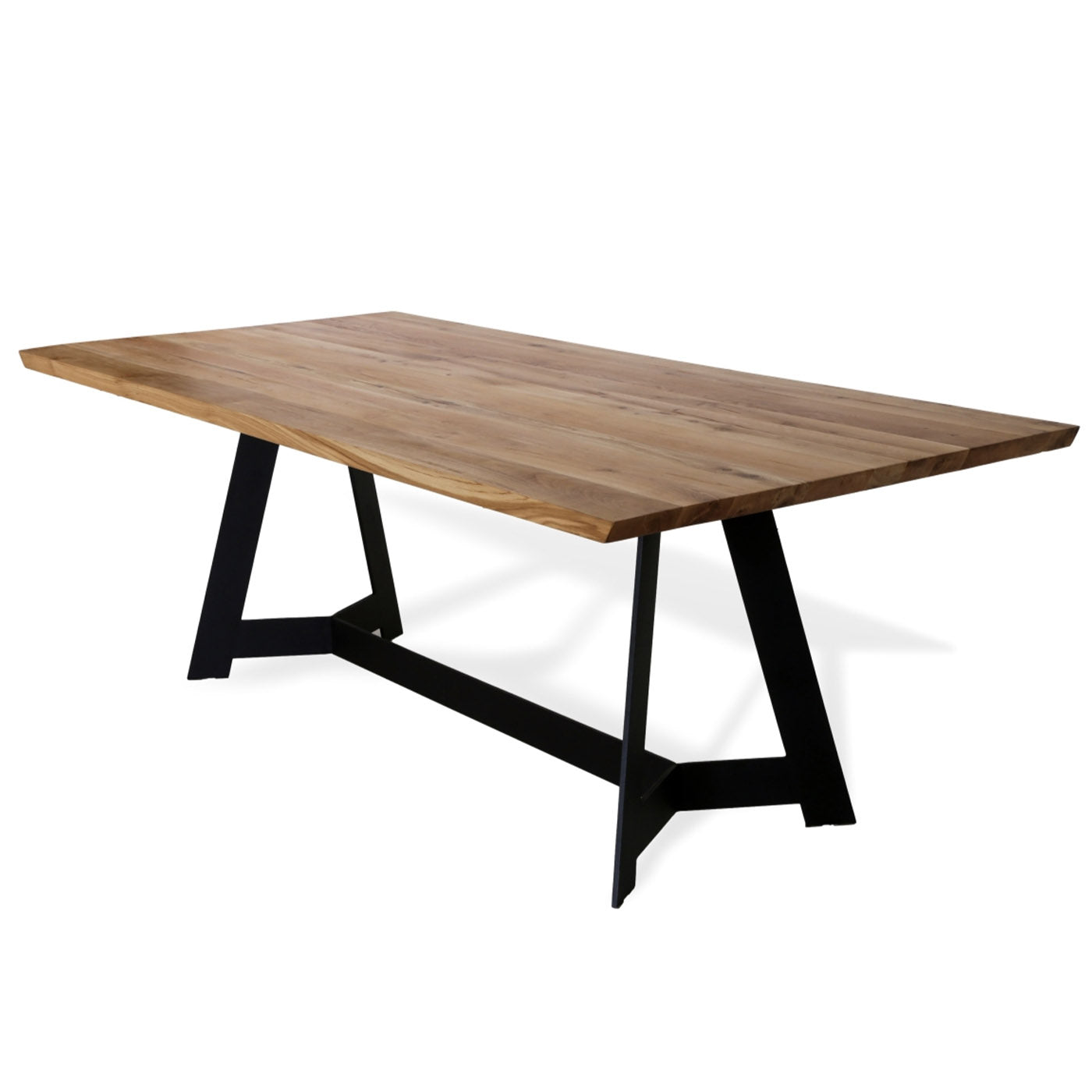 Durmast and Metal Rectangular Dining Table - Alternative view 3