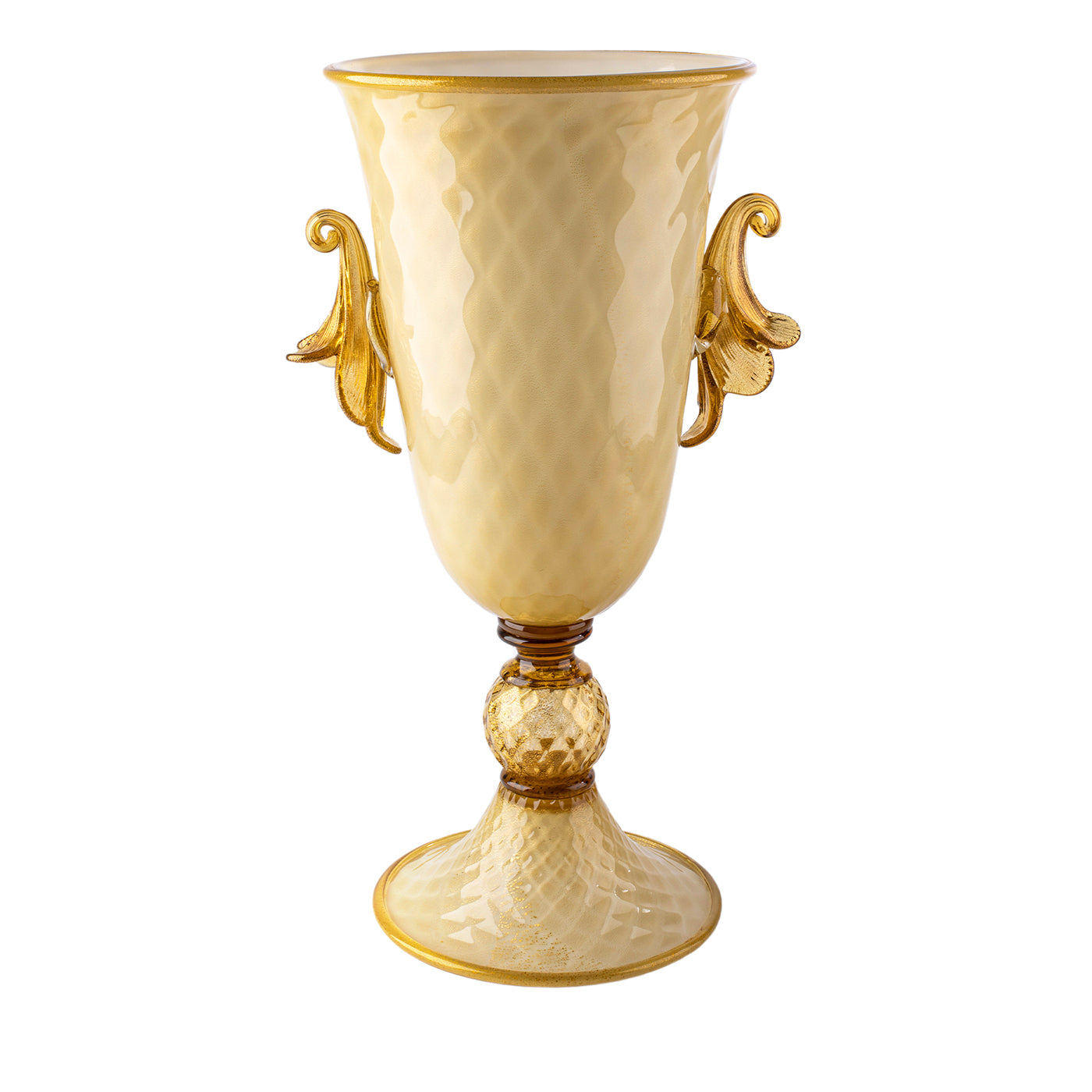 Stmat Jarrón en forma de copa ahumado y dorado - Vista principal
