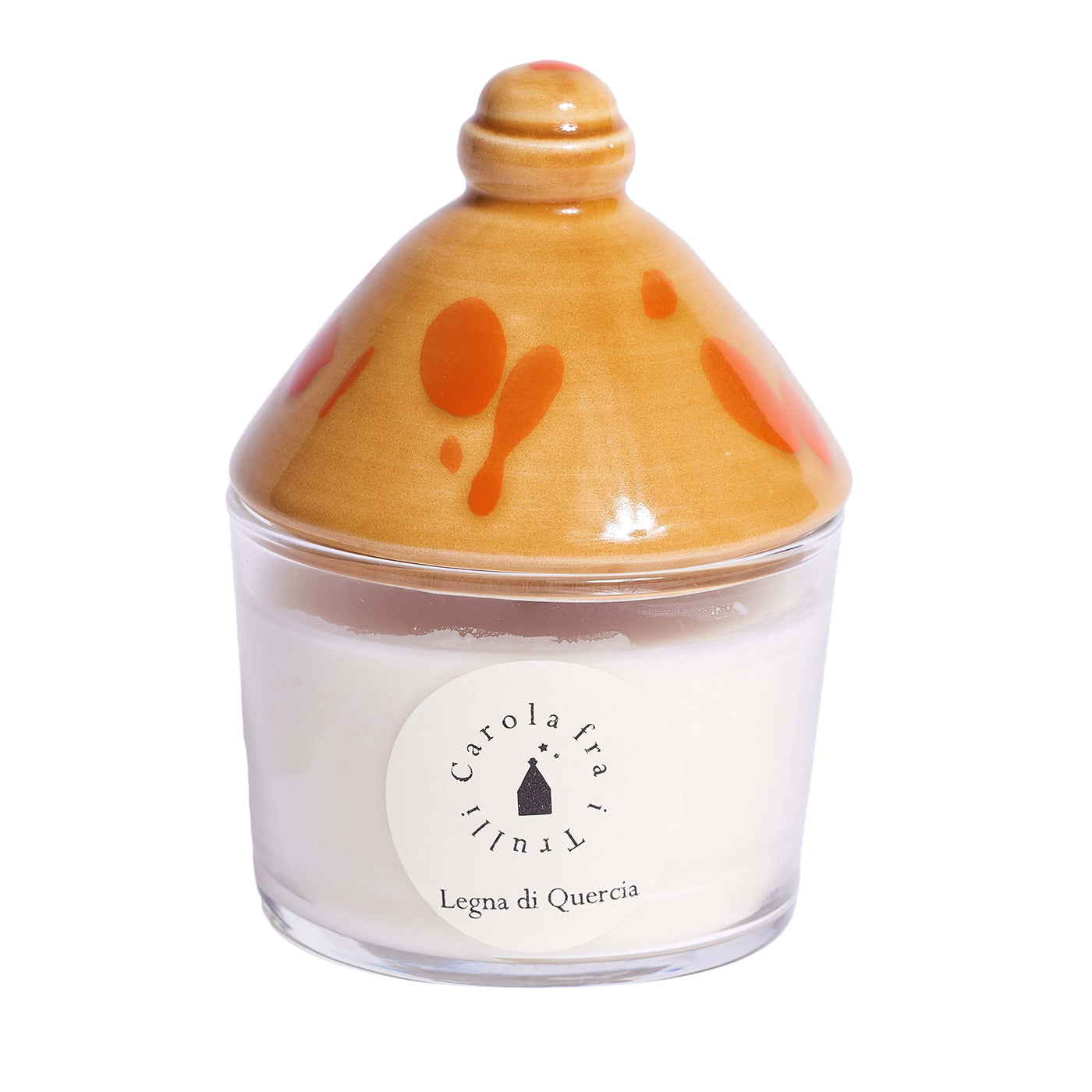 Karamell &amp; Orange duftende Kerze mit Keramikdeckel - Hauptansicht
