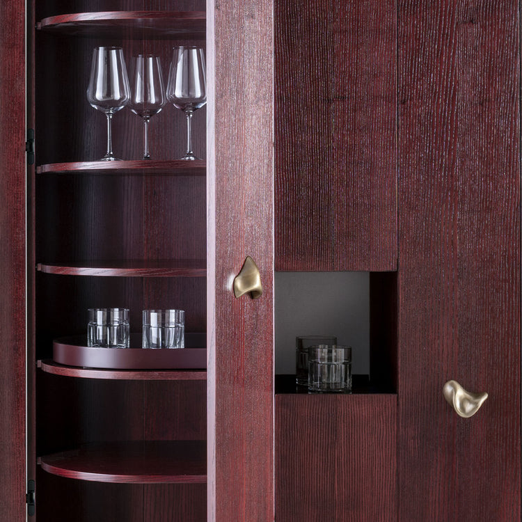 Curved-Sides Tall 4-Door Shellac Cabinet Laura Meroni | Artemest