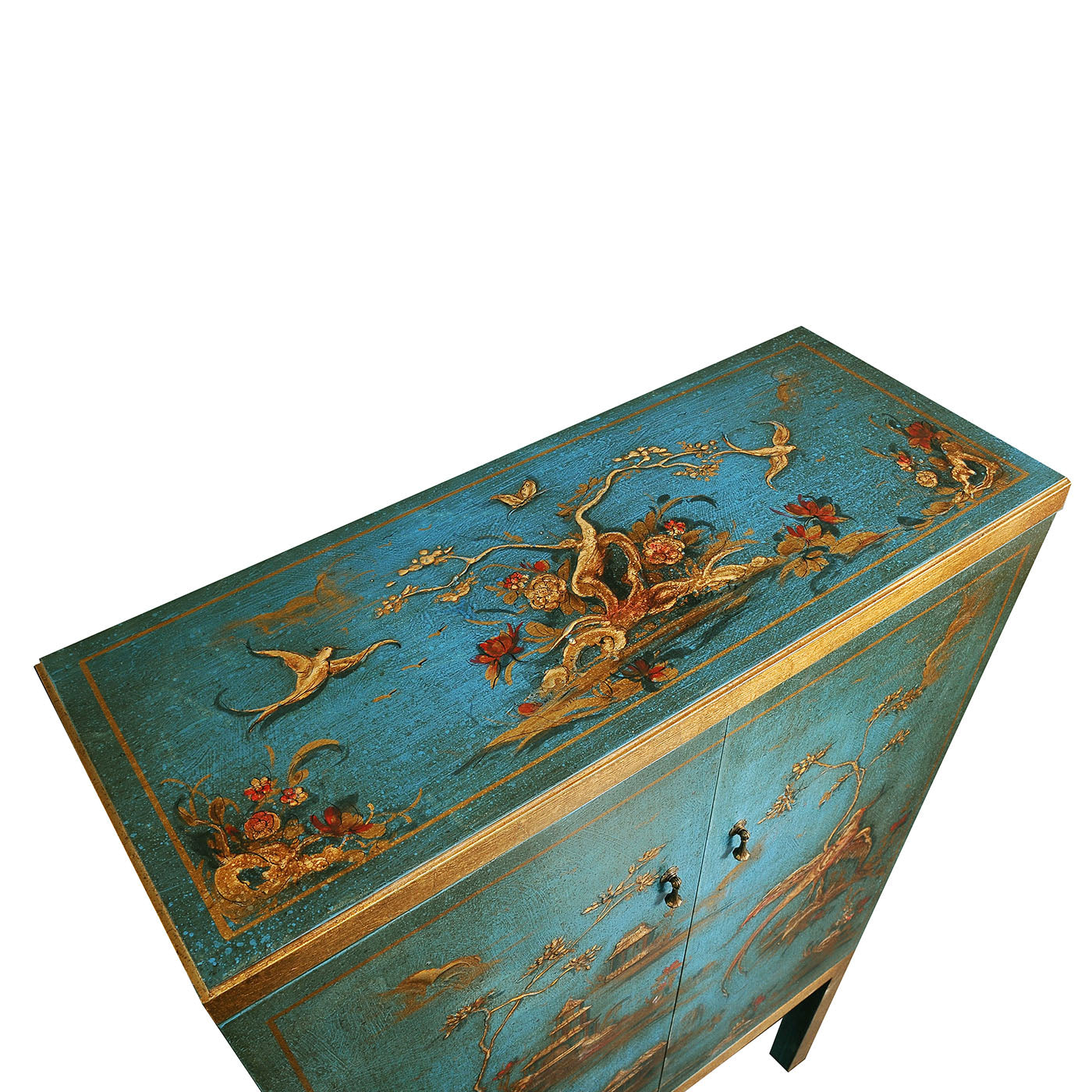 Dante Chinoiserie-Style Carved Wooden Bar Cabinet - Alternative view 2