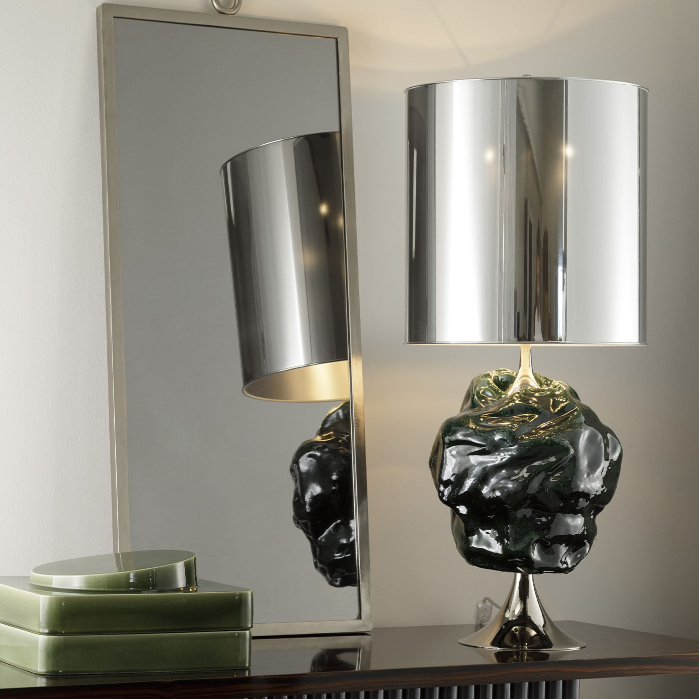 CL2120/AR Green & Silvery Table Lamp - Alternative view 2
