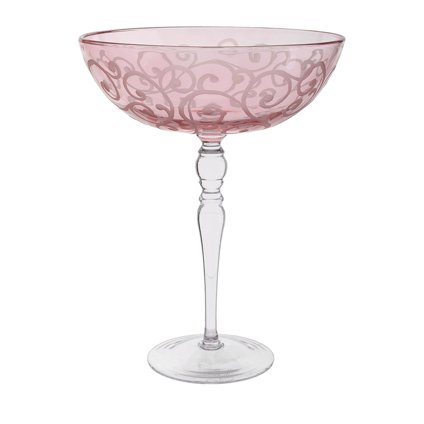 Ritmica Schale aus rosa Glas mit Stiel - Hauptansicht