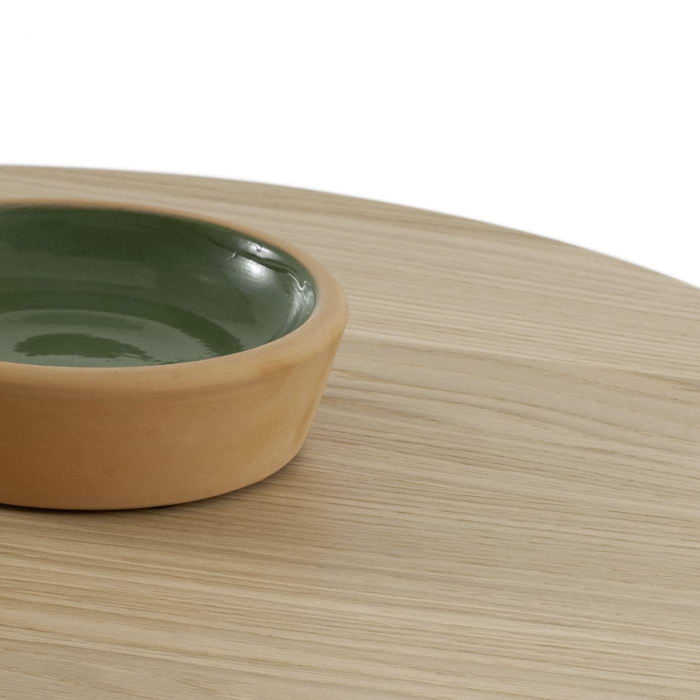 Sablier Hoher Tisch mit Sockel aus Ton und Platte aus Eichenfurnier - Alternative Ansicht 2