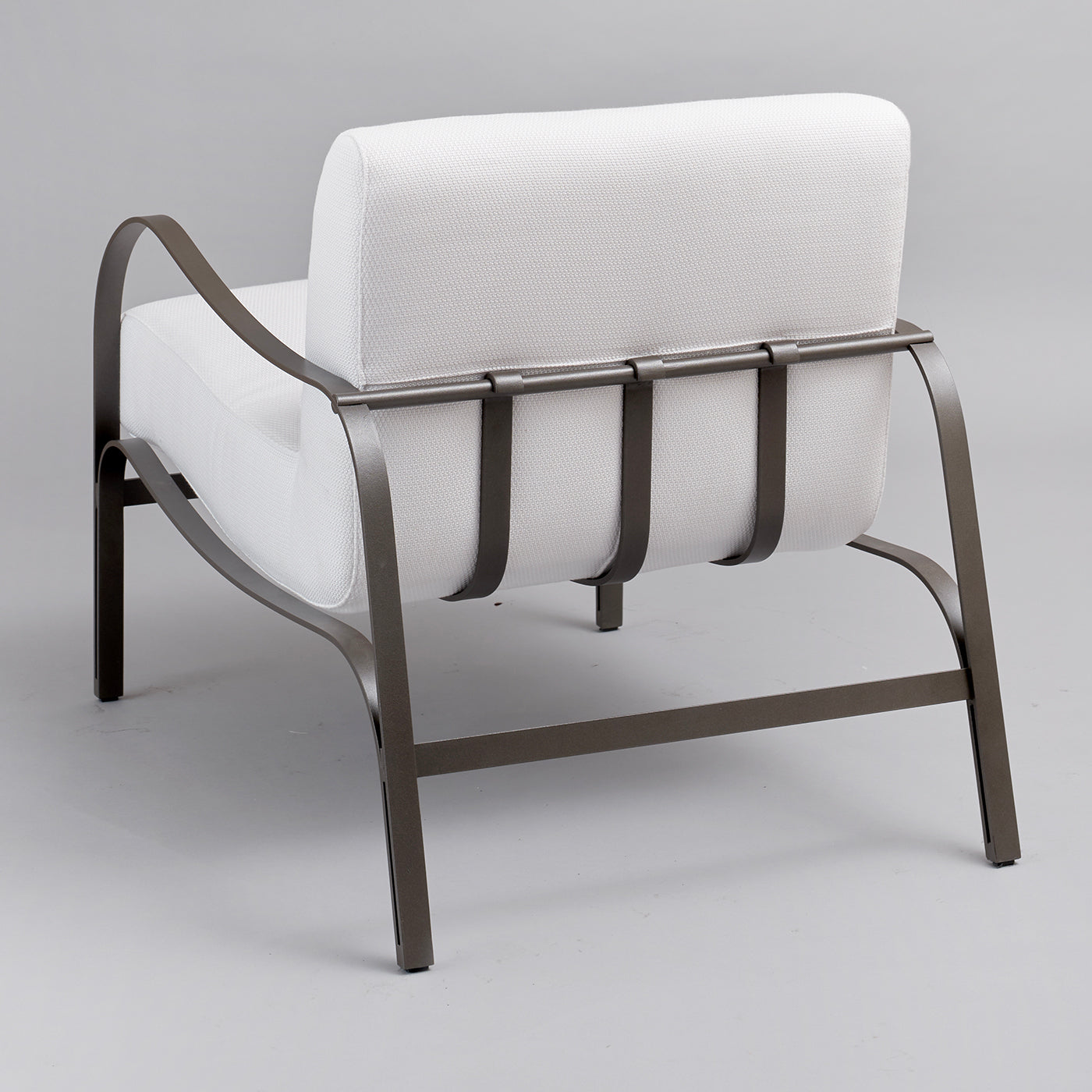 Amalfi White and Gray Armchair by Studio 63 in Stainless Steel - Alternative view 2