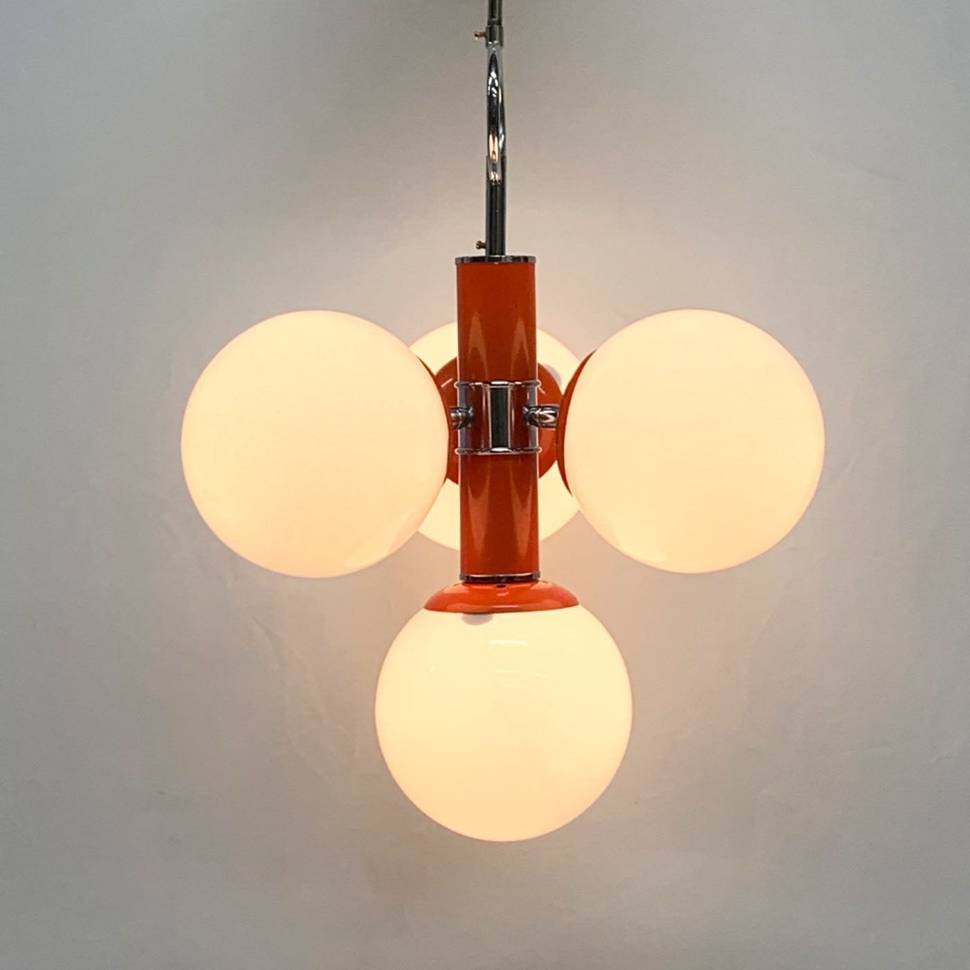 Lámpara de araña Stilnovo 4 luces naranja - Vista alternativa 3