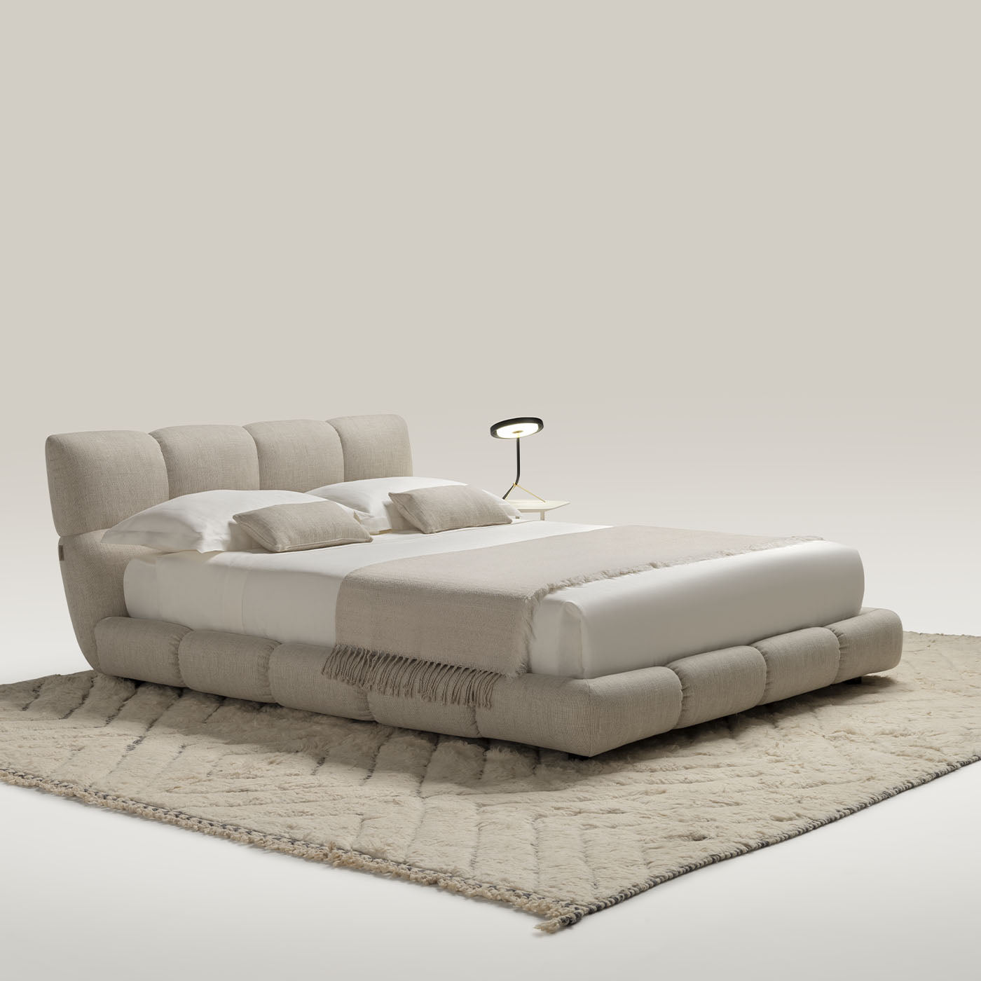 Venice Beige Fabric Bed - Alternative view 1