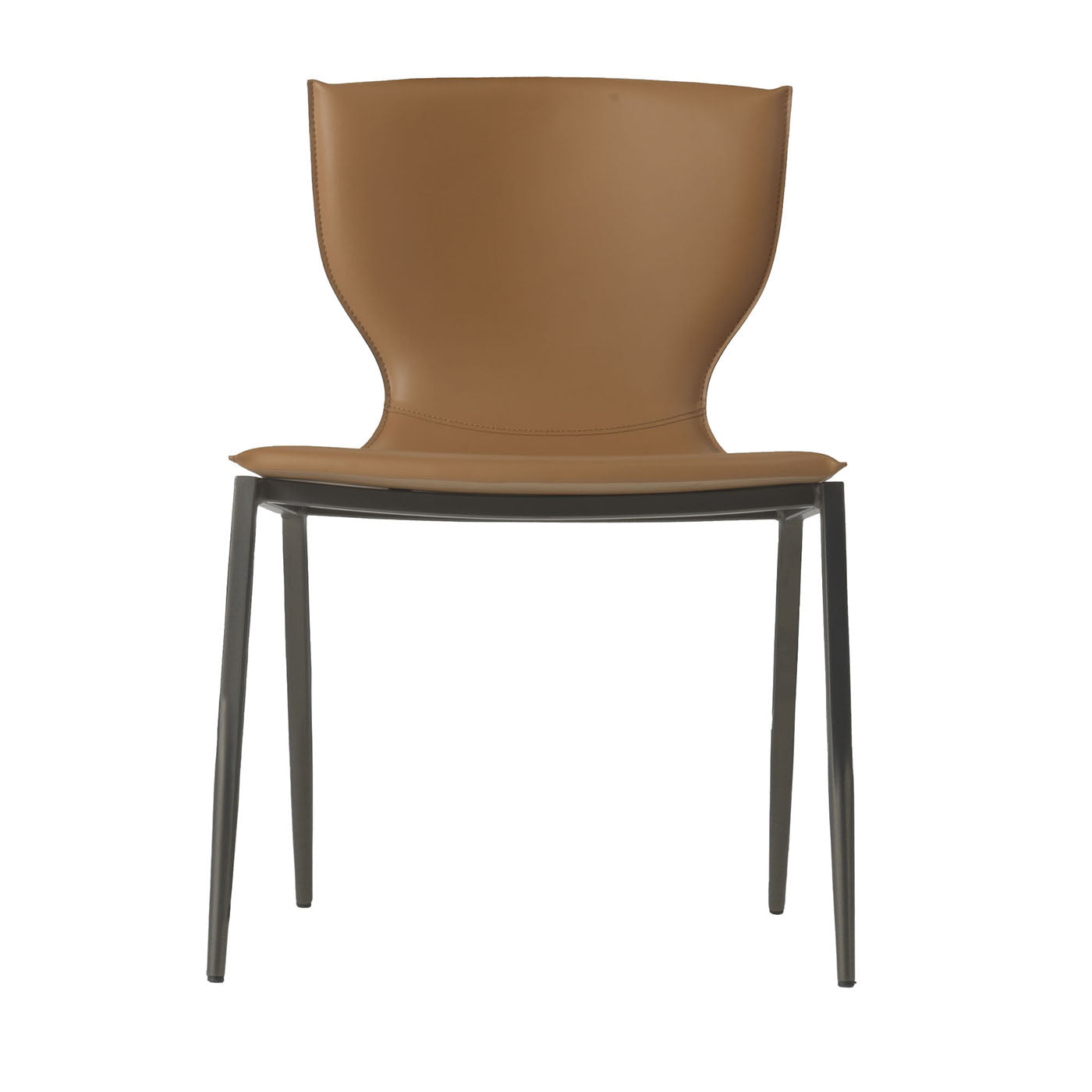 Varenne Stuhl aus Leder und Stahl - Hauptansicht