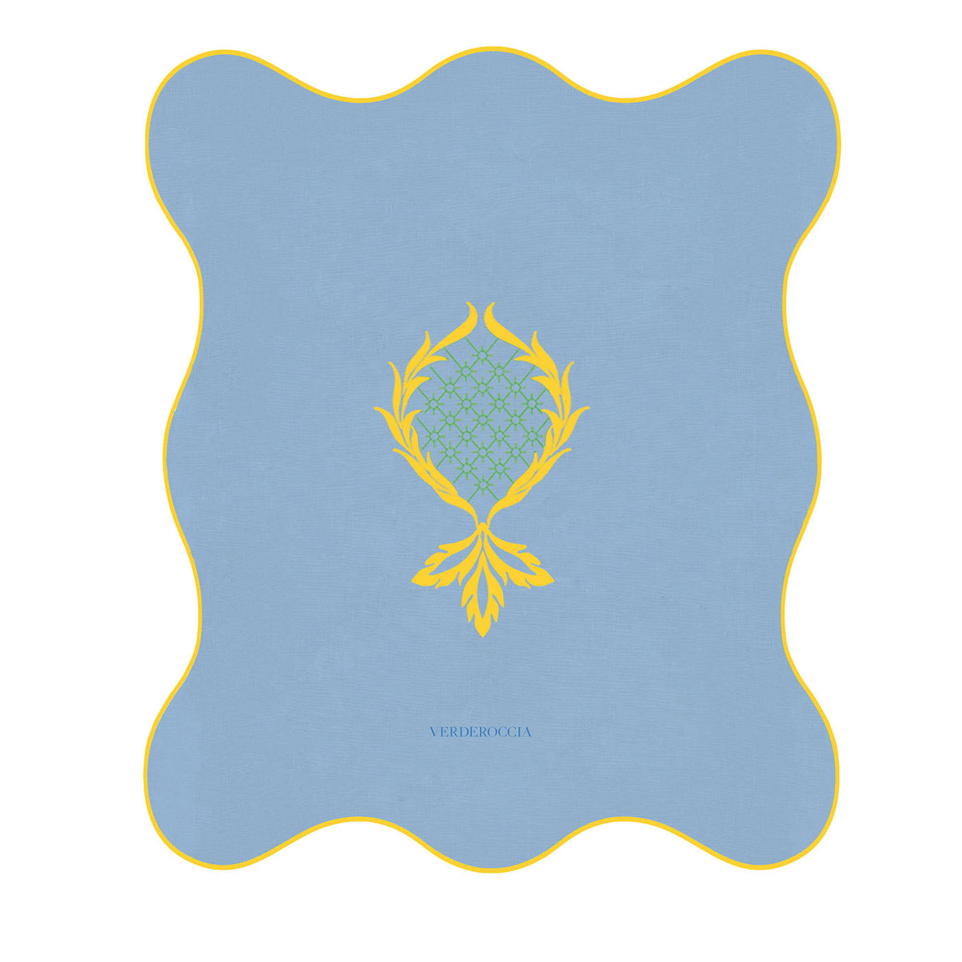 Set of 6 Ananas Light Blue and Yellow Dede Cocktail Napkins - Main view