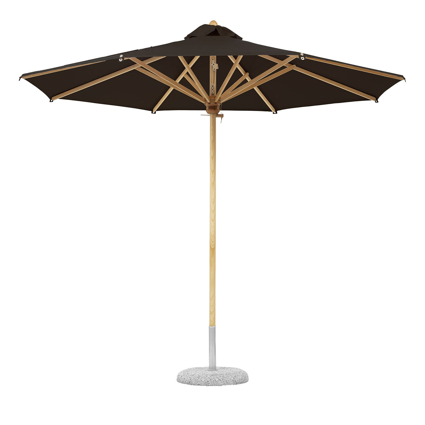 Parapluie d'extérieur rond brun foncé - Vue principale