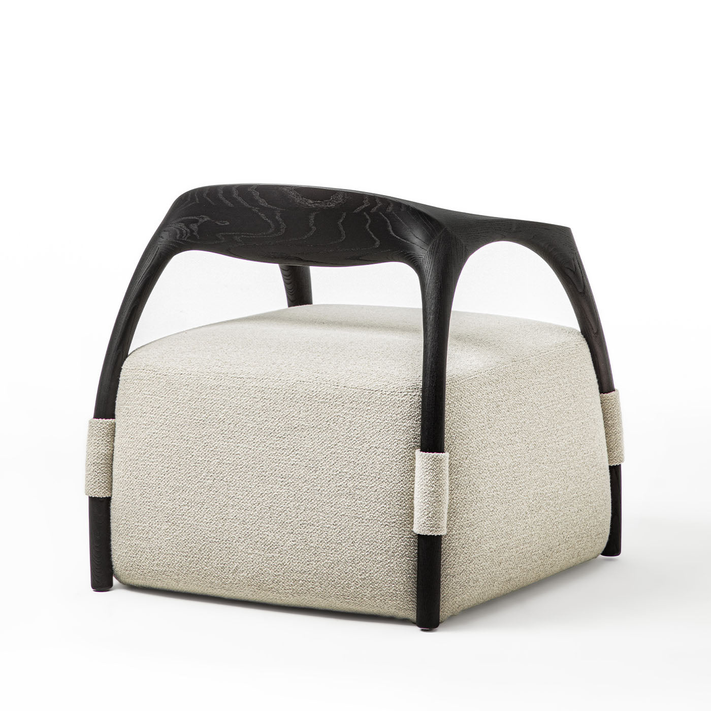 Chassis Black Ash Solid Wood Armchair & Fabric Upholstery - Alternative view 1