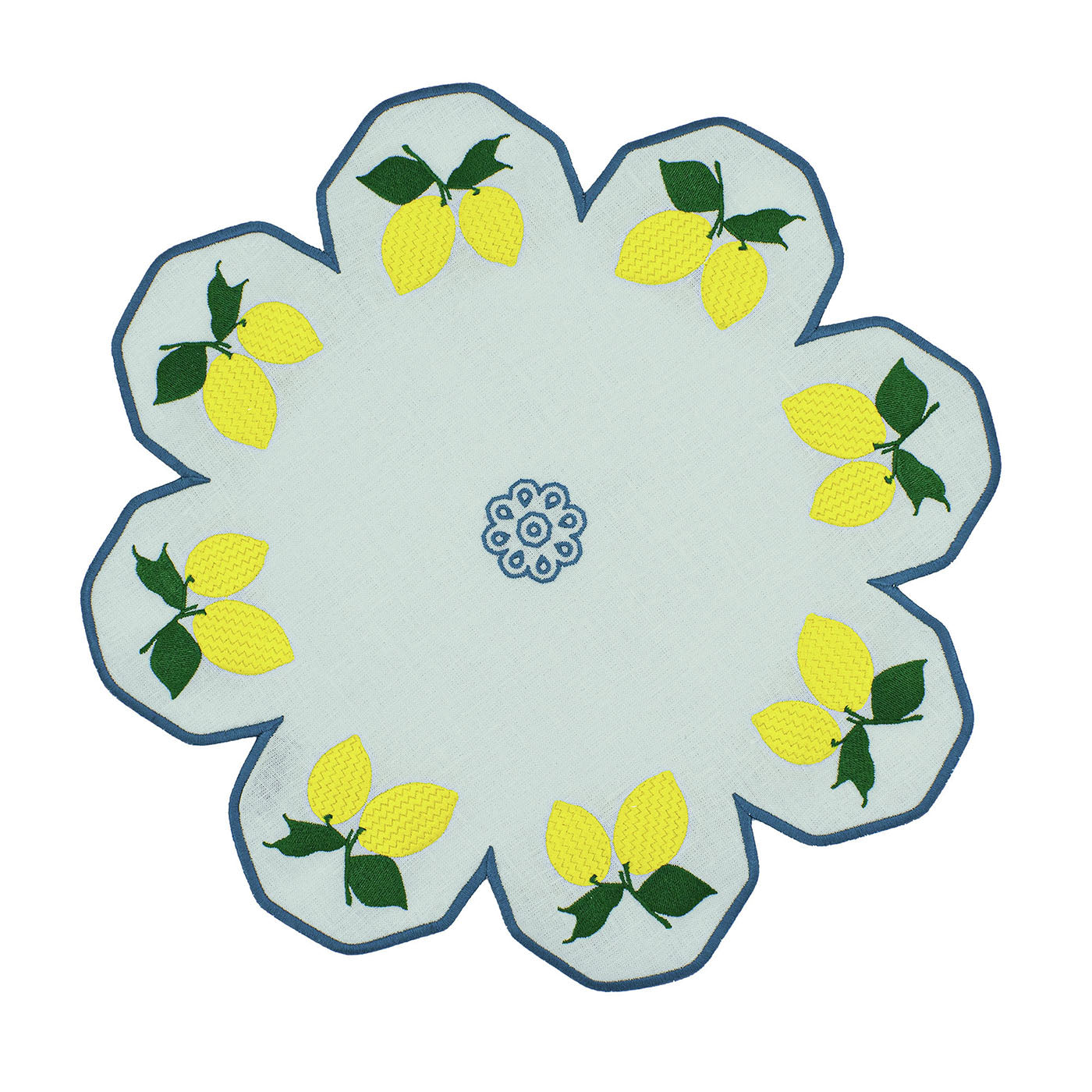 Limoni Juego Multicolor de 2 Manteles Individuales de Servicio en Forma de Flor Azul Pálido - Vista principal