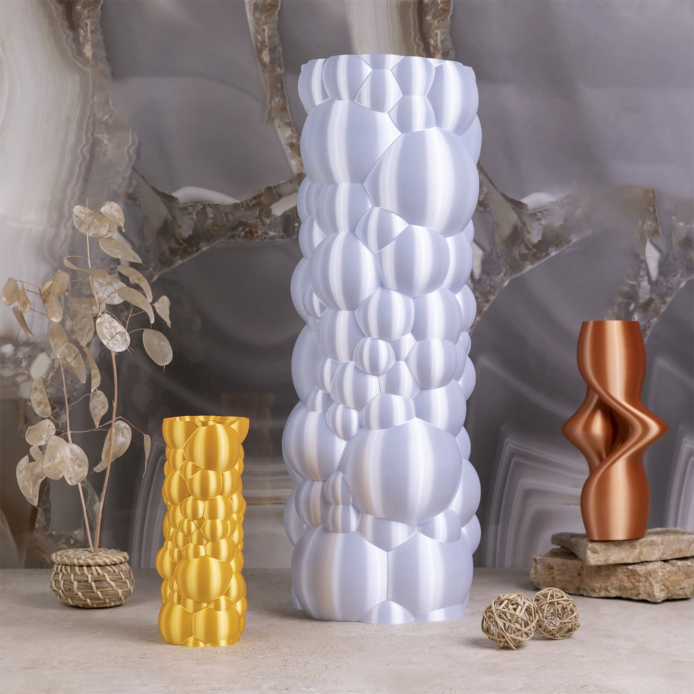 Zeus White Vase-Sculpture - Alternative view 2