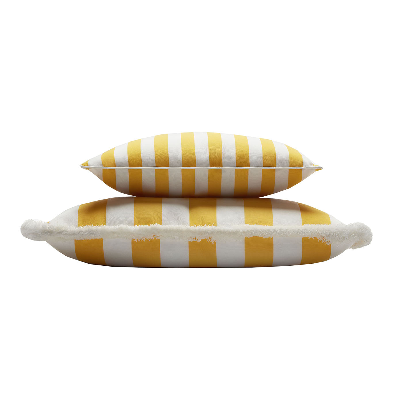 Coussin d'extérieur Happy Striped White and Yellow - Vue alternative 1