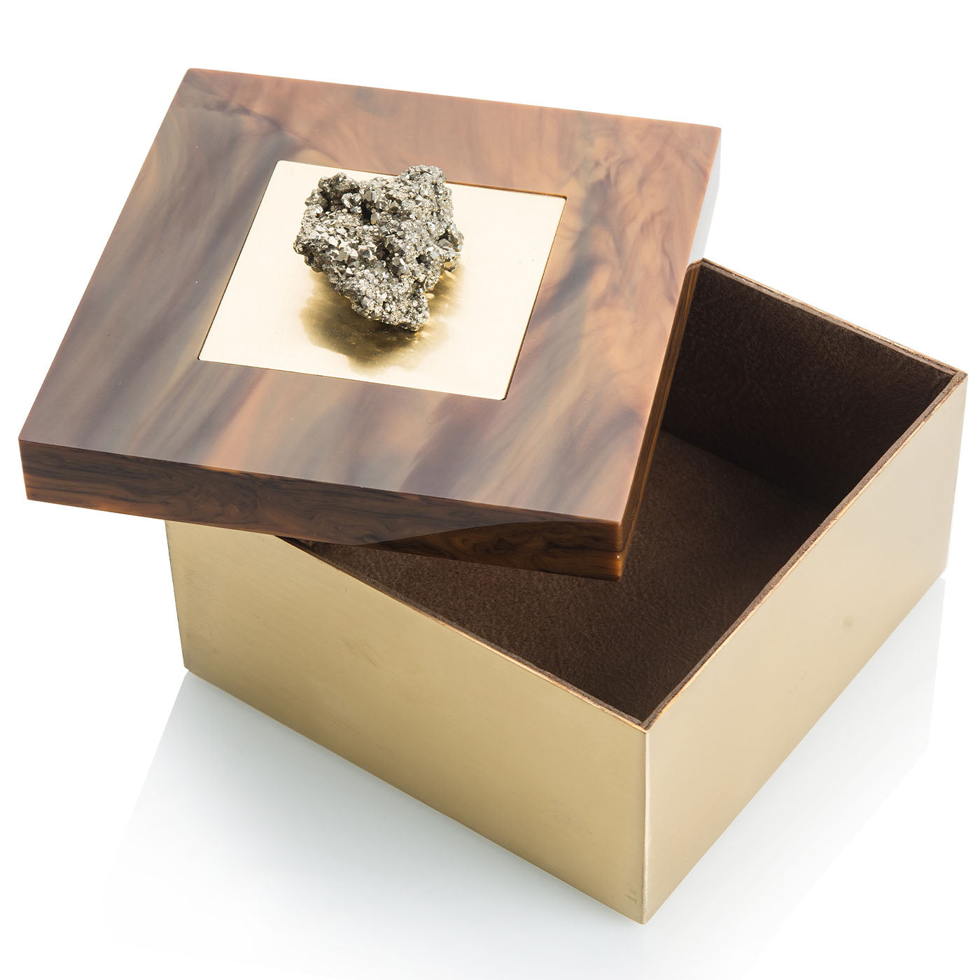 Pyrite Stones Brass Box - Alternative view 1