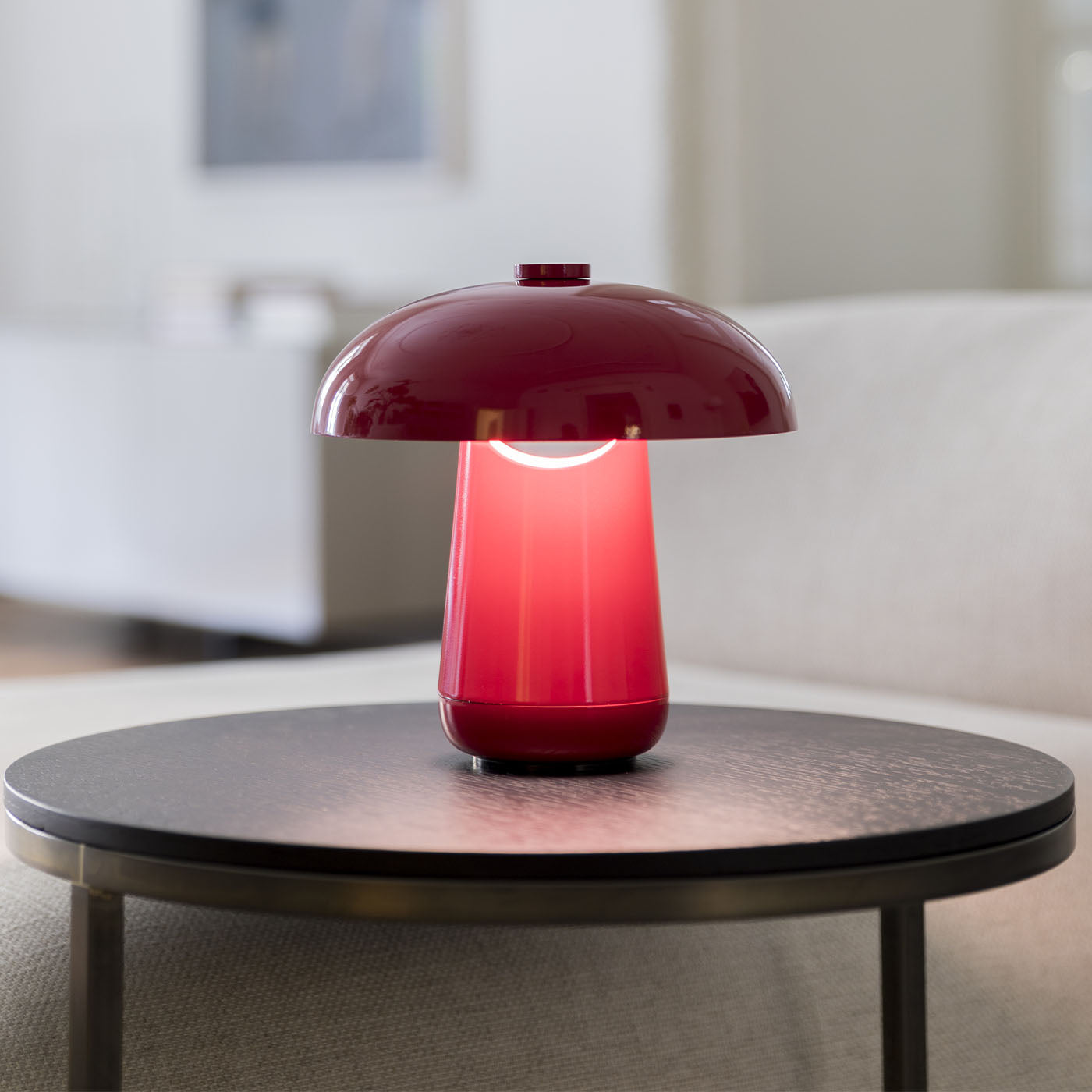 Ongo Bon Ton Red Lacquered Table Lamp - Alternative view 1