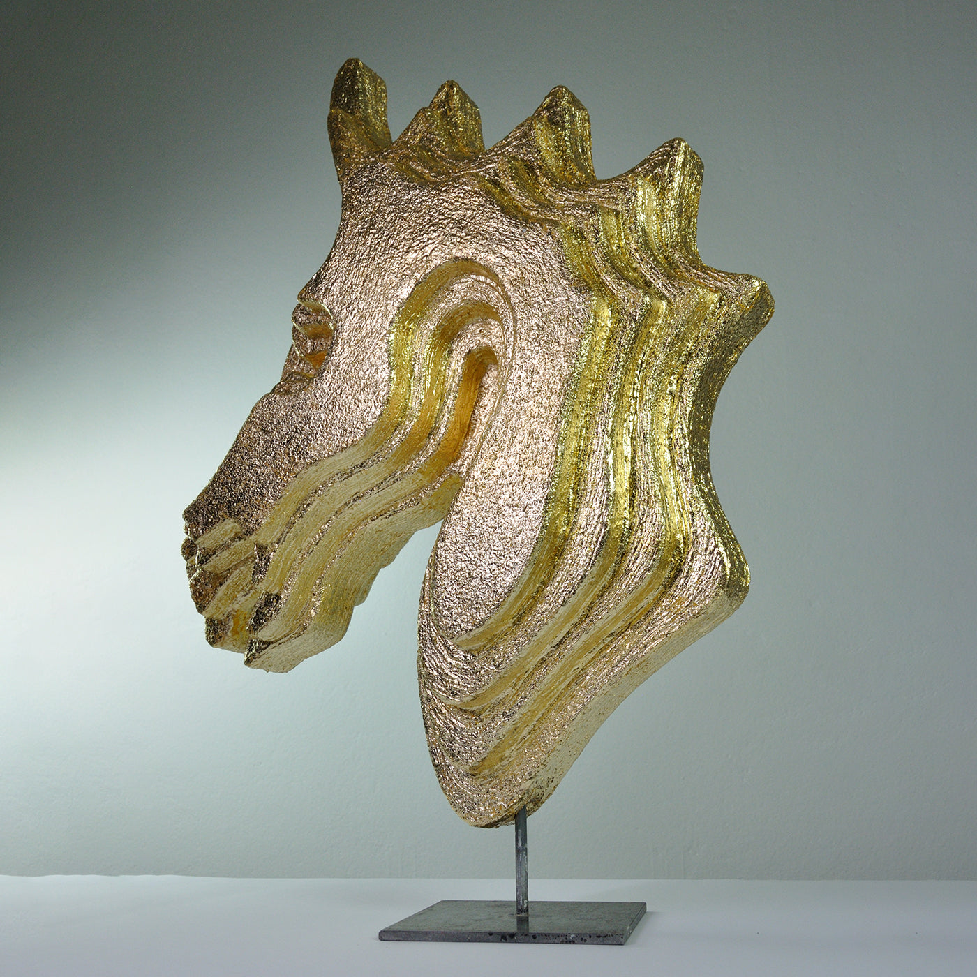 Goldkopf Pferd Goldene Skulptur - Alternative Ansicht 3