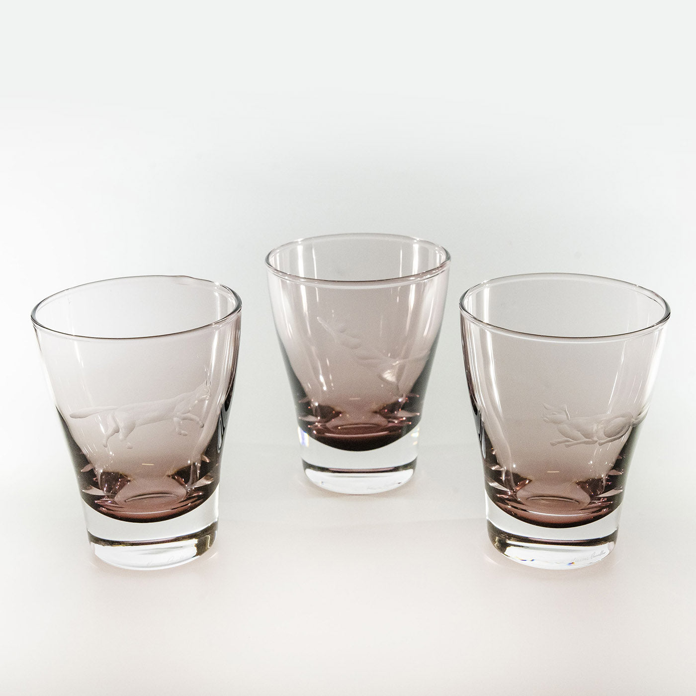 Cat Set of 6 Etched Purple Water Glasses #4 - Alternative view 1