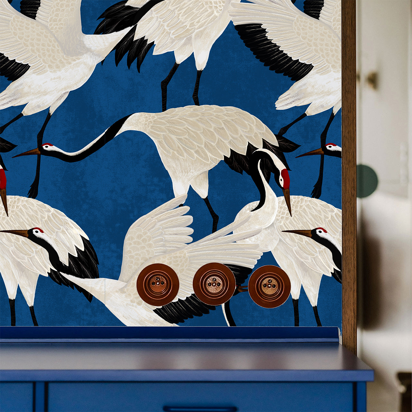 Blue Chinoiserie Asian Wallpaper - Alternative view 1